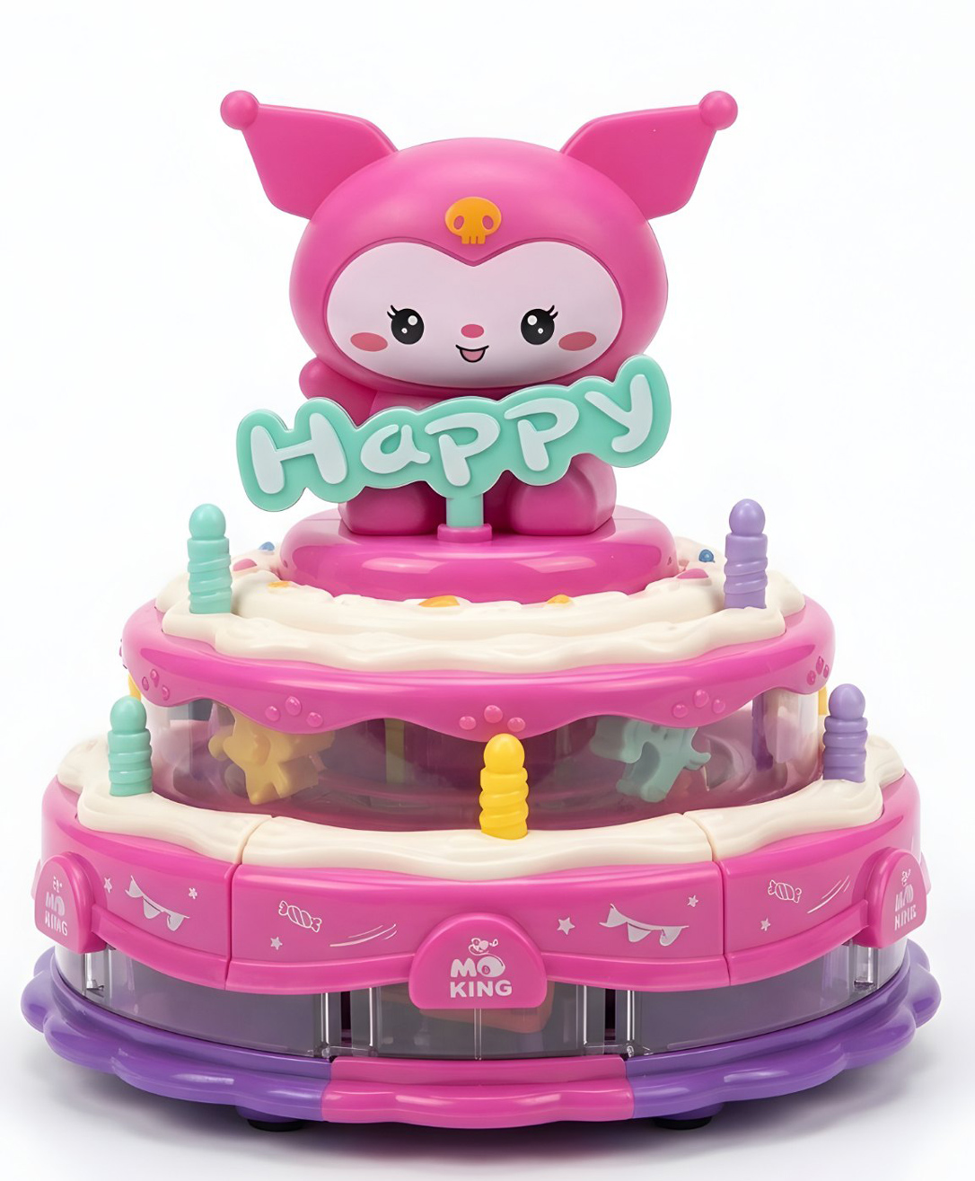 NEGOCIO Happy Kuromi Play Birthday Cake Universal Wheel Rotating with Music and Lights for Babies - PACK OF 1 - COLOR MAY VARY-image-44