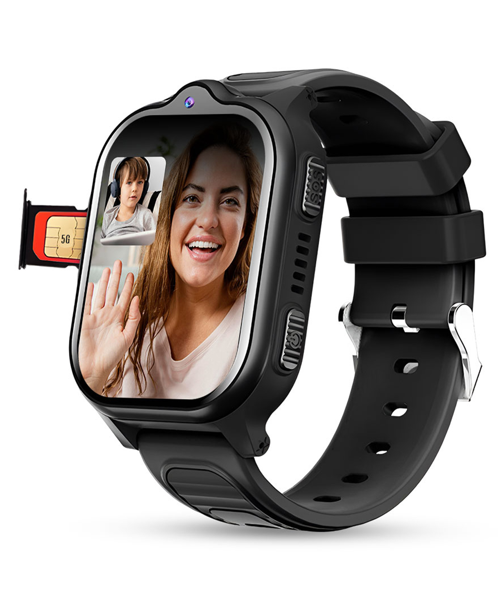 PunnkFunnk TrackNova 4G/5G Kids Smart Watch | HD Video & Voice Calling | Real-Time GPS | Safe Zone, SOS & Class Mode | Family Chat, Games | FaceLock | 800mAh Battery | Smart Watch for Kids - (Black)-picture-13