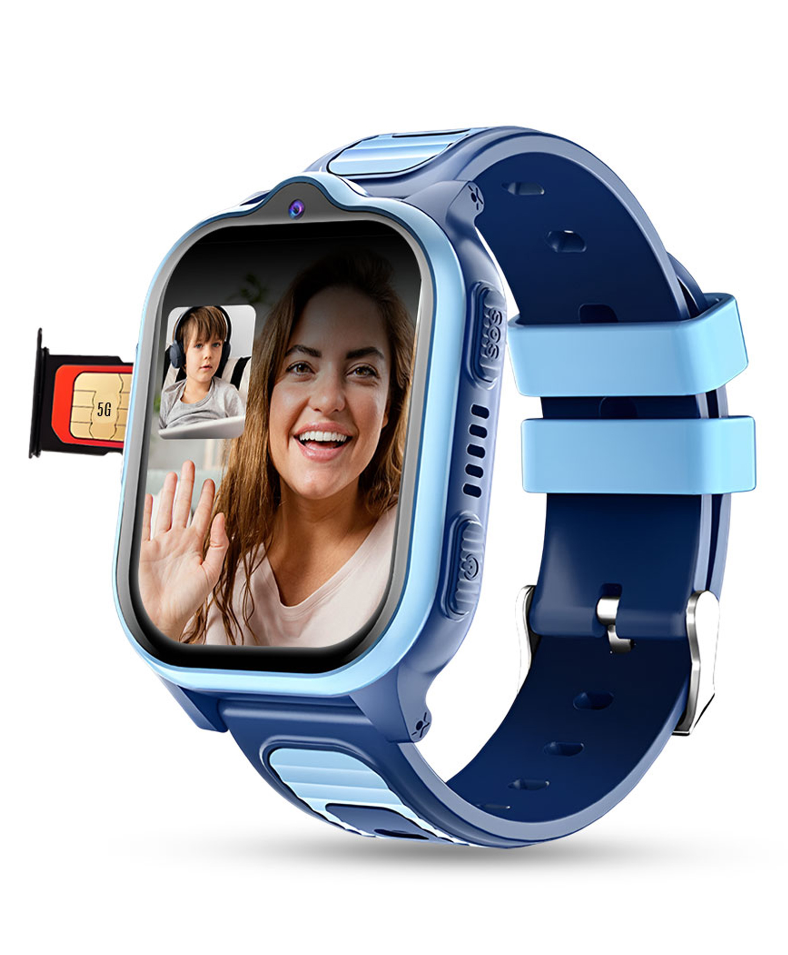 PunnkFunnk TrackNova 4G/5G Kids Smart Watch | HD Video & Voice Calling | Real-Time GPS | Safe Zone, SOS & Class Mode | Family Chat, Games | FaceLock | 800mAh Battery | Smart Watch for Kids - (Blue)-image-45