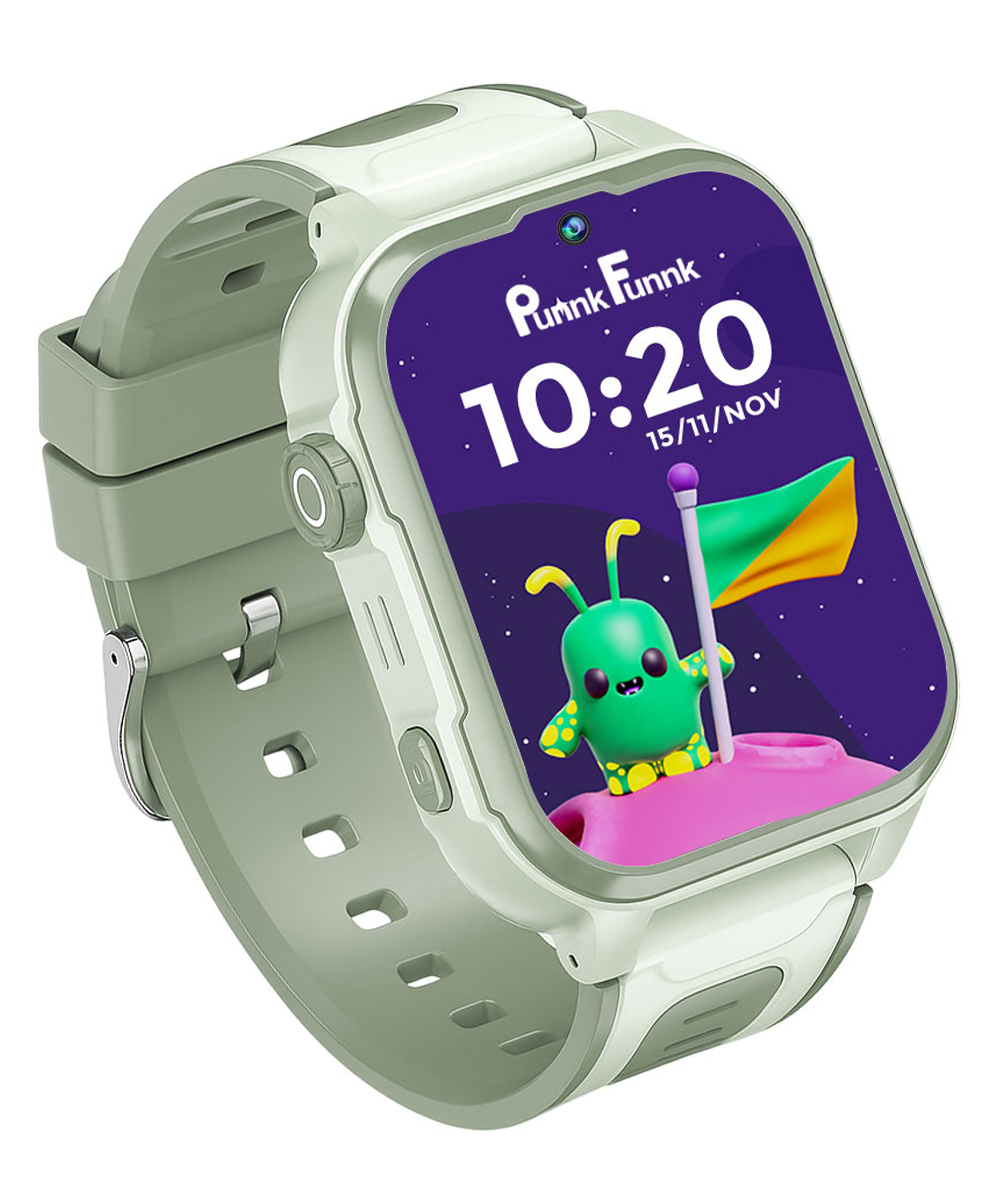 PunnkFunnk Musk Kids Smart Watch 5G/4G with SIM Calling, GPS Tracker, Video Calling, SOS Alerts, Face Unlock, Voice Chat, Games, IP67 Waterproof, 800mAh Battery (Olive Green)-image-40