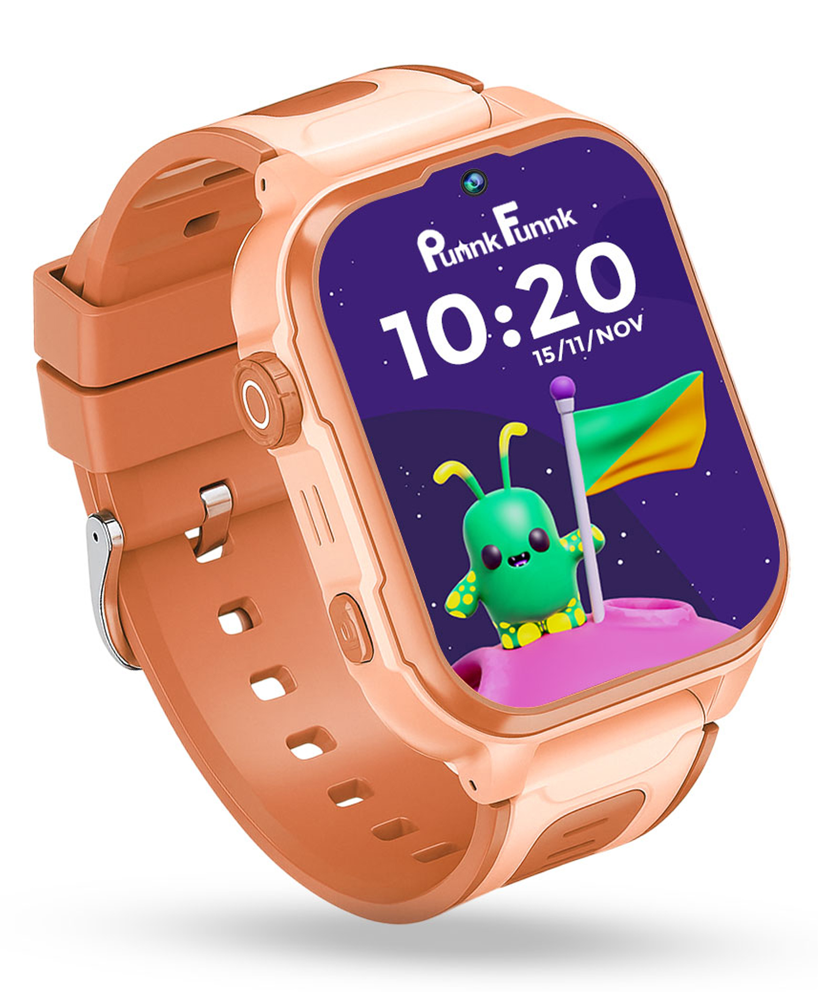 PunnkFunnk Musk Kids Smart Watch 5G/4G with SIM Calling, GPS Tracker, Video Calling, SOS Alerts, Face Unlock, Voice Chat, Games, IP67 Waterproof, 800mAh Battery (Orange)-image-14