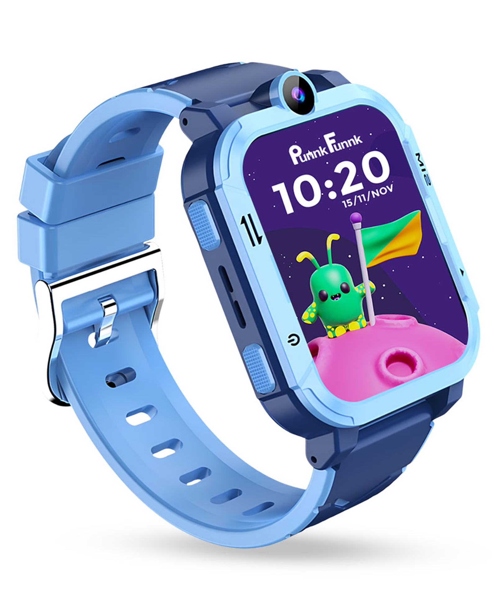 PunnkFunnk Safeguard Kids Smart Watch 5G/4G with SIM Calling, GPS Tracker, Video Calling, SOS Alerts, Face Unlock, Voice Chat, Games, IP67 Waterproof, 800mAh Battery (Blue)-picture-23