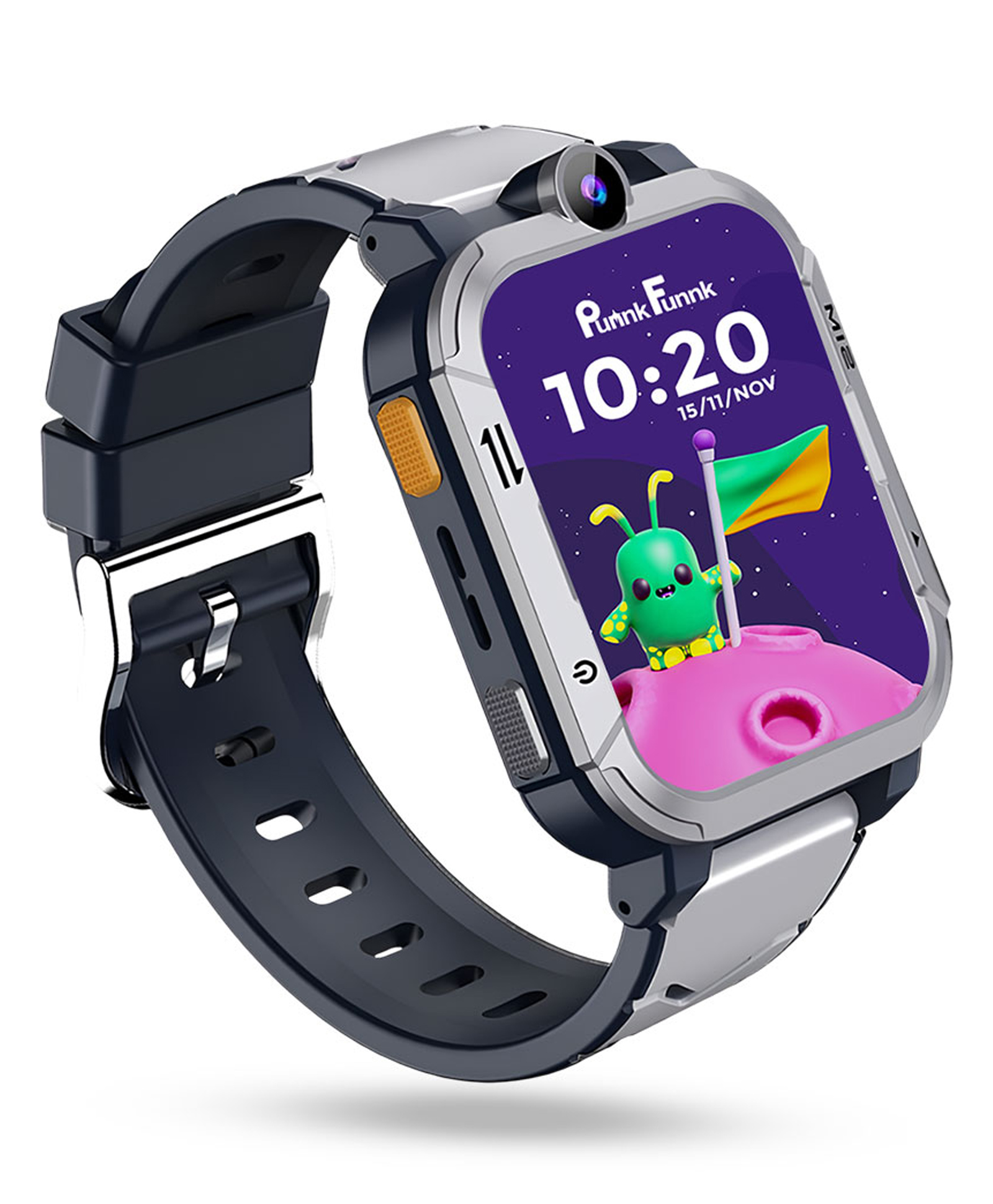 PunnkFunnk Safeguard Kids Smart Watch 5G/4G with SIM Calling, GPS Tracker, Video Calling, SOS Alerts, Face Unlock, Voice Chat, Games, IP67 Waterproof, 800mAh Battery (Grey)-image-5