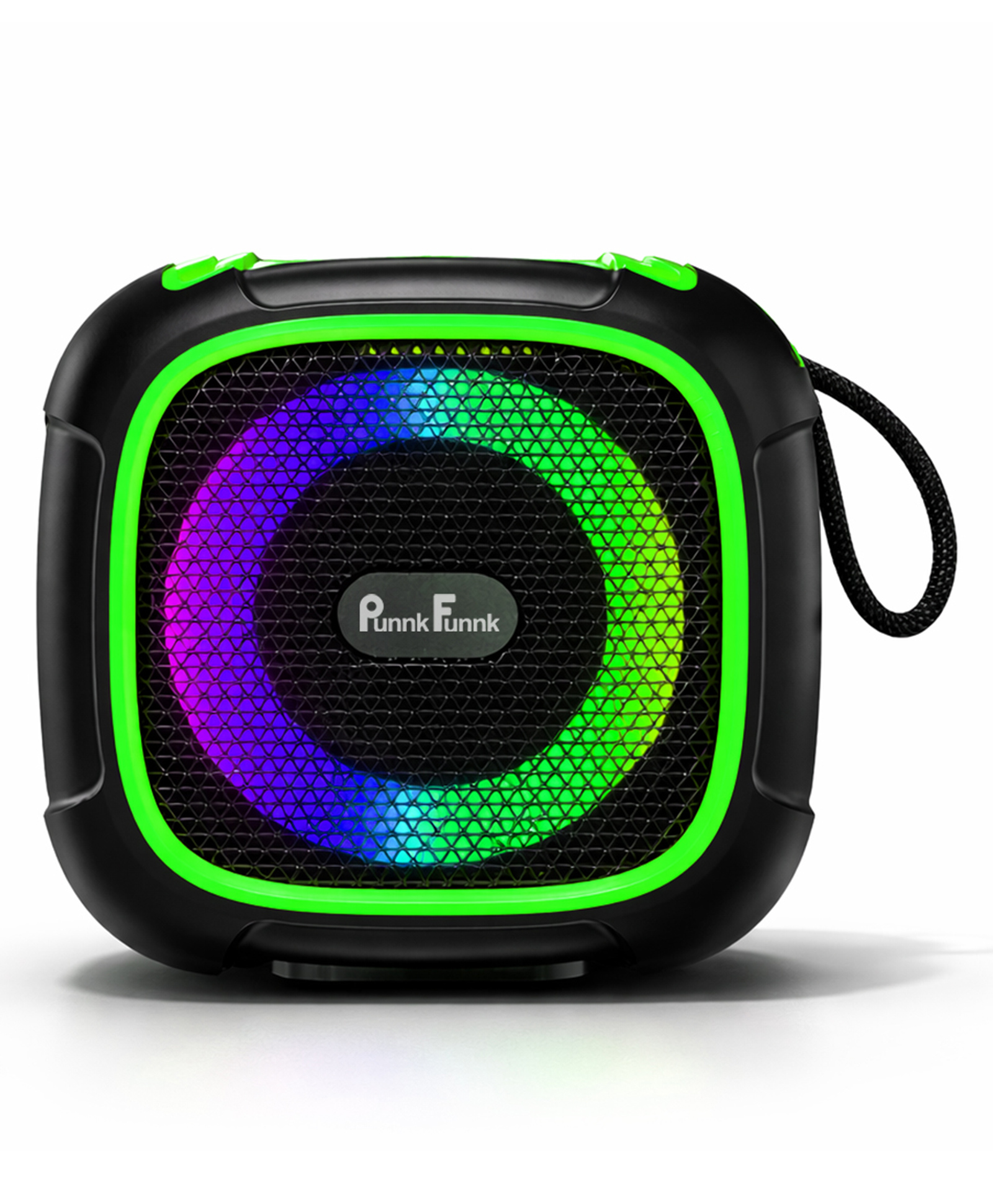 PunnkFunnk Beat Pro Bluetooth Speaker, Deep Bass Sound, RGB LED Lights, Portable Wireless Speaker, Rechargeable Battery Powered, TF Card/USB/AUX Support for Mobile Phones (Green)-image-42
