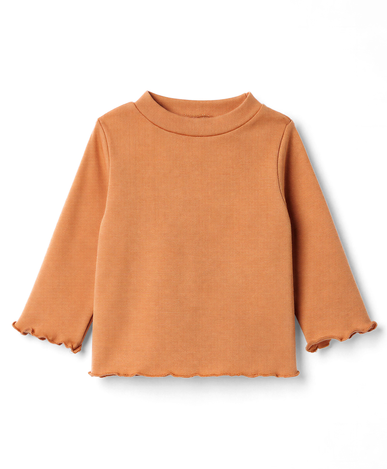 Simply Cotton Lycra Knit Full Sleeves Solid T-Shirt - Orange-image-34
