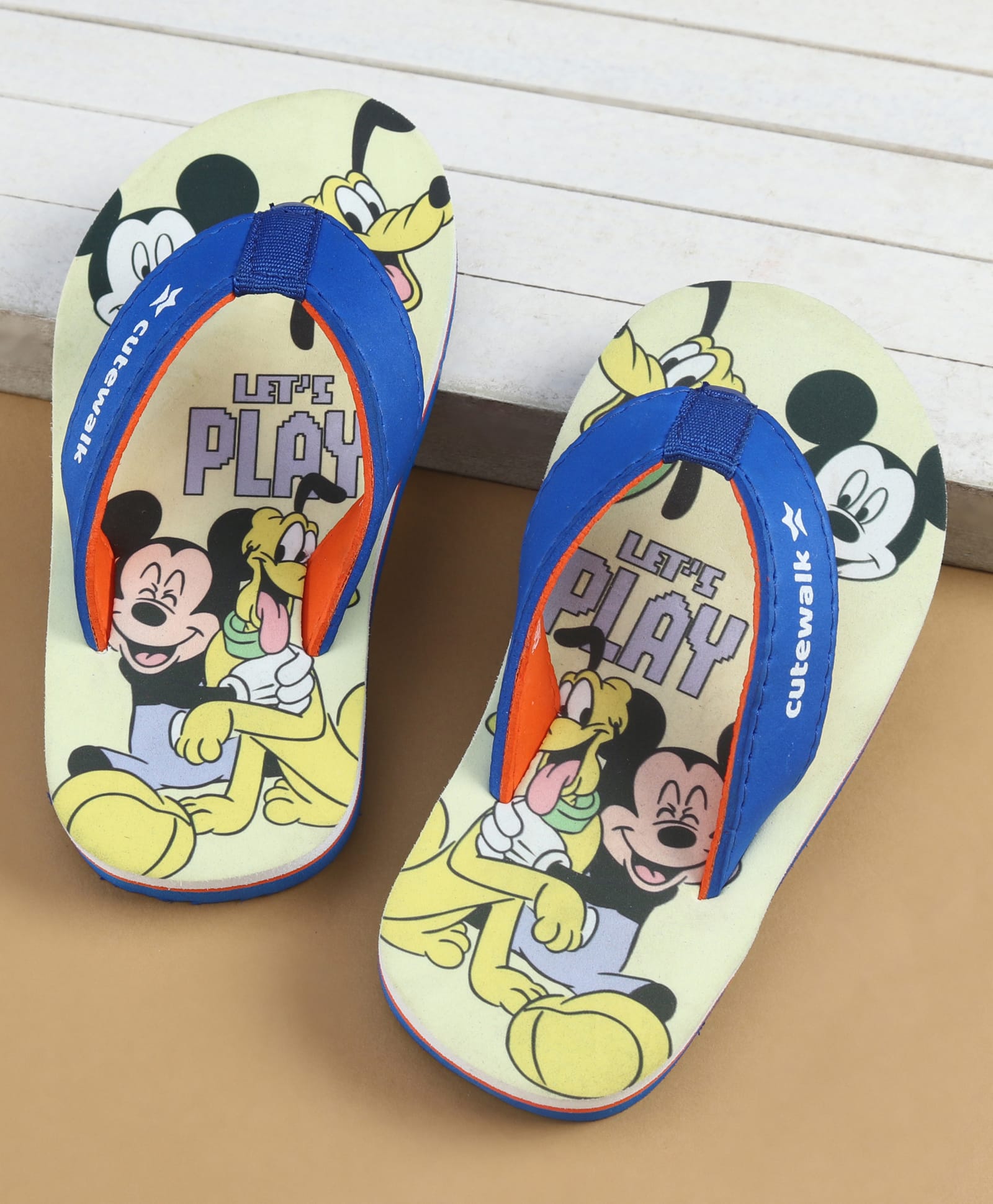 Cute Walk by Babyhug Disney Slip On Flip Flops With Mickey & Friends Print - Blue-picture-20