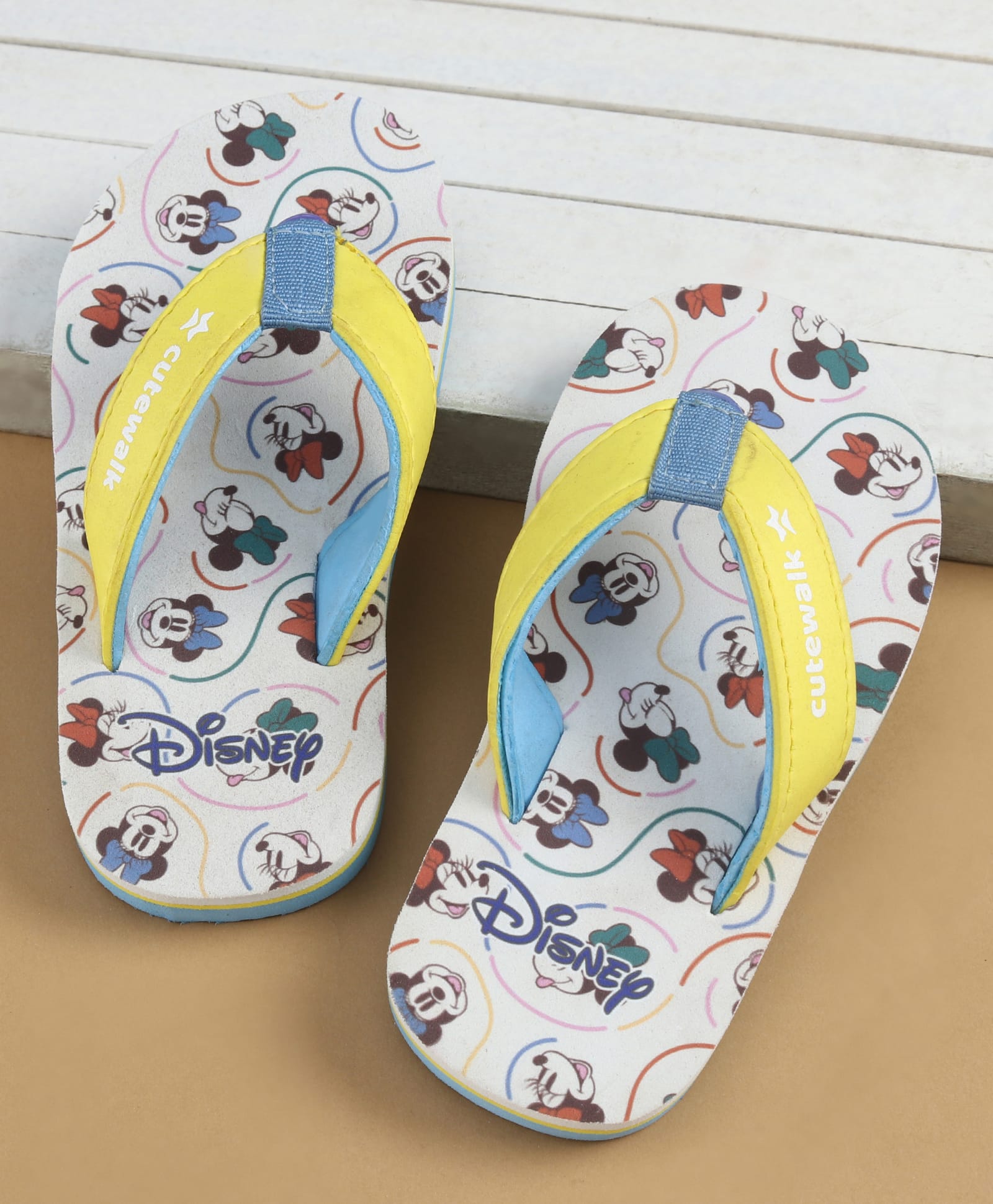 Cute Walk by Babyhug Disney Slip On Flip Flops with Minnie Mouse Print - Yellow-picture-17