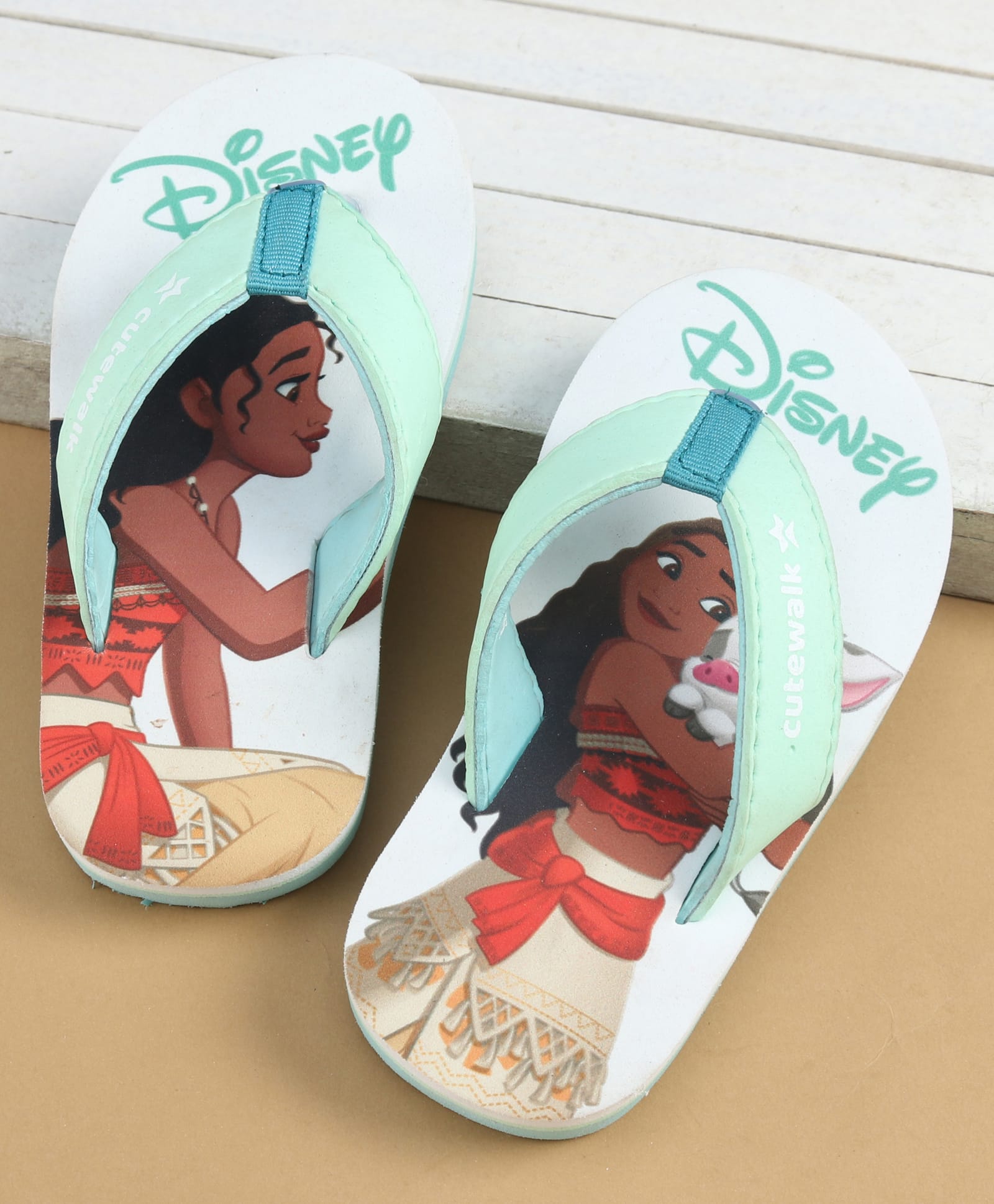 Cute Walk by Babyhug Disney Slip On Flip Flops with Disney Princes Print - Mint-picture-26