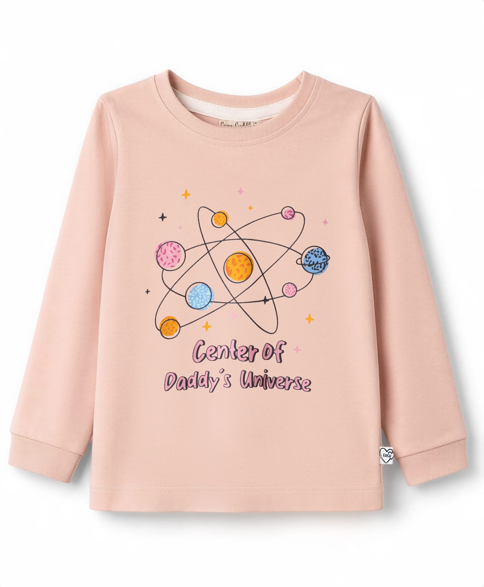 CUCUMBER Sinker Knit Full Sleeves Universe Printed T-Shirt - Baby Pink-image-23