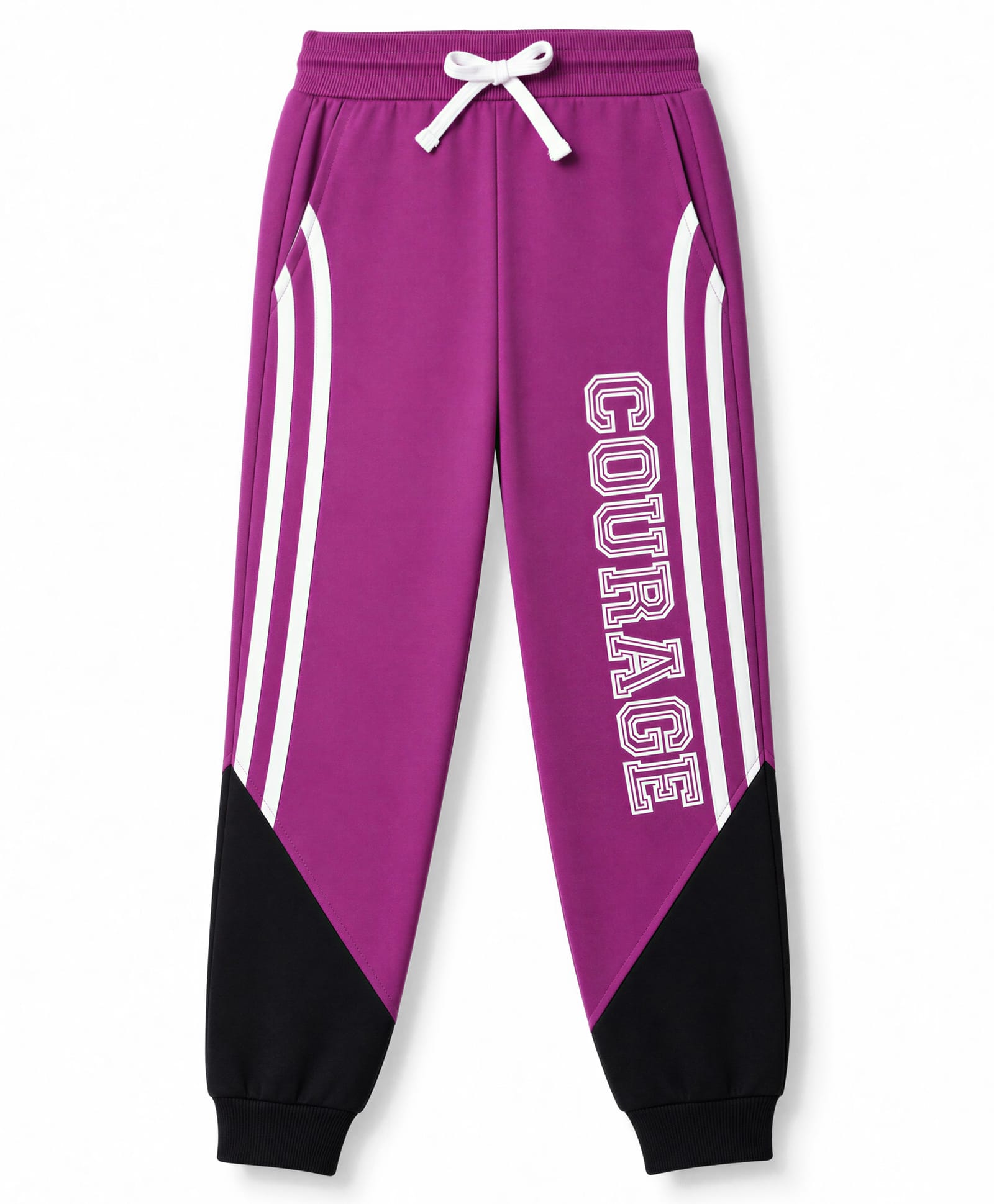 Pine Kids Cotton Knit Full Length Lounge & Track Pants With Text Print - Purple-picture-24