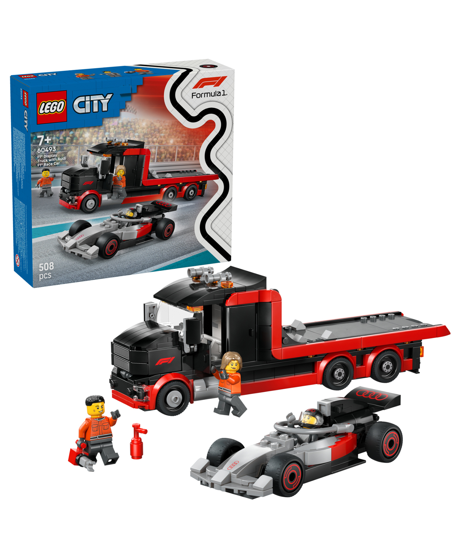 LEGO City F1 Display Truck with Audi F1 Race Car Toy 508 Pieces-60493-image-41