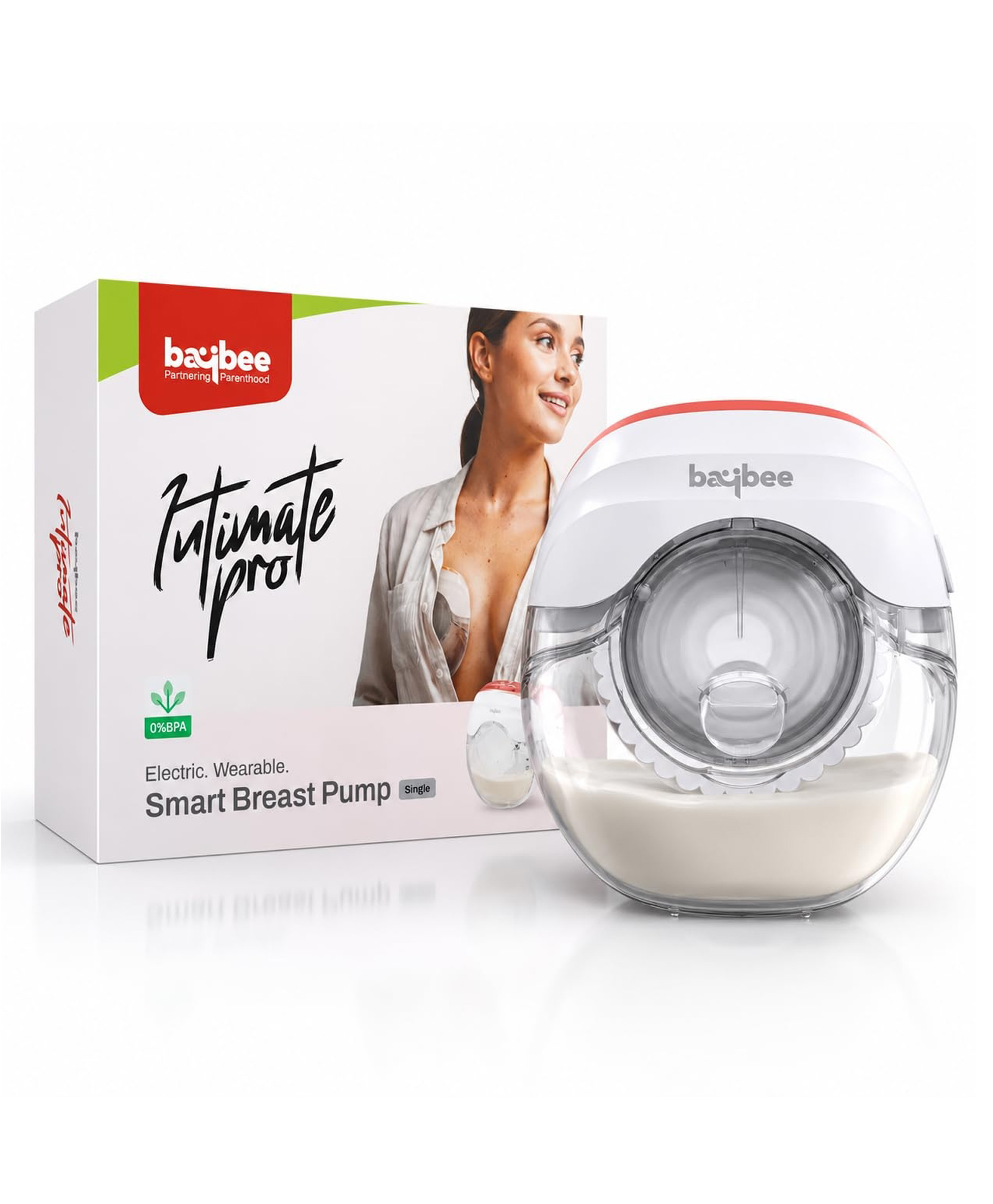Baybee Ultimate Pro Wearable Breast Pump Electric | Hands Free Breast Milk Pump with 3 Modes & 12 Levels | Quiet Portable Breast Pump Electrical Machine for Mothers (White)-image-9