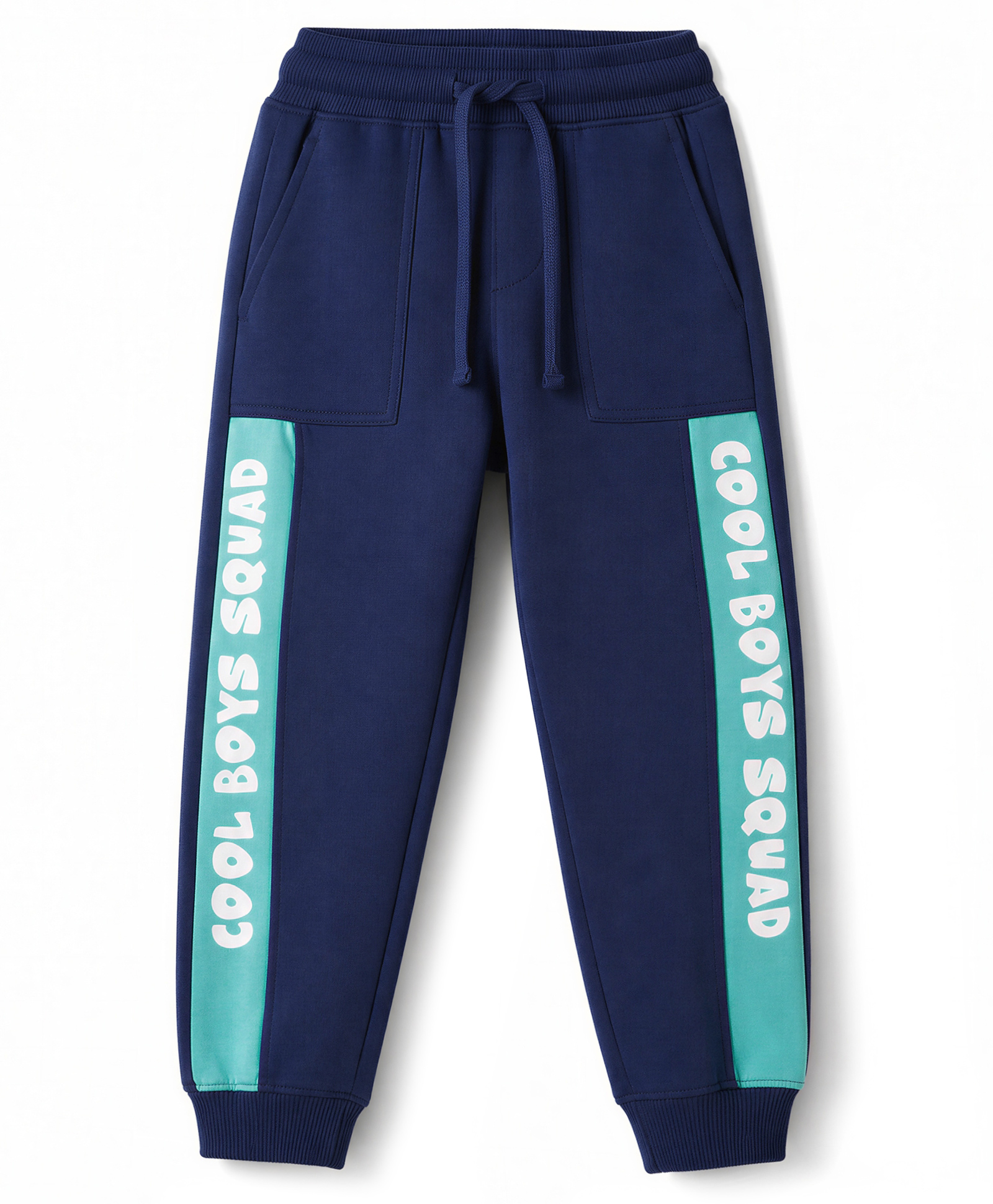 Pine Kids Cotton Knit Full Length Lounge Pant With Text Print - Navy Blue-picture-21