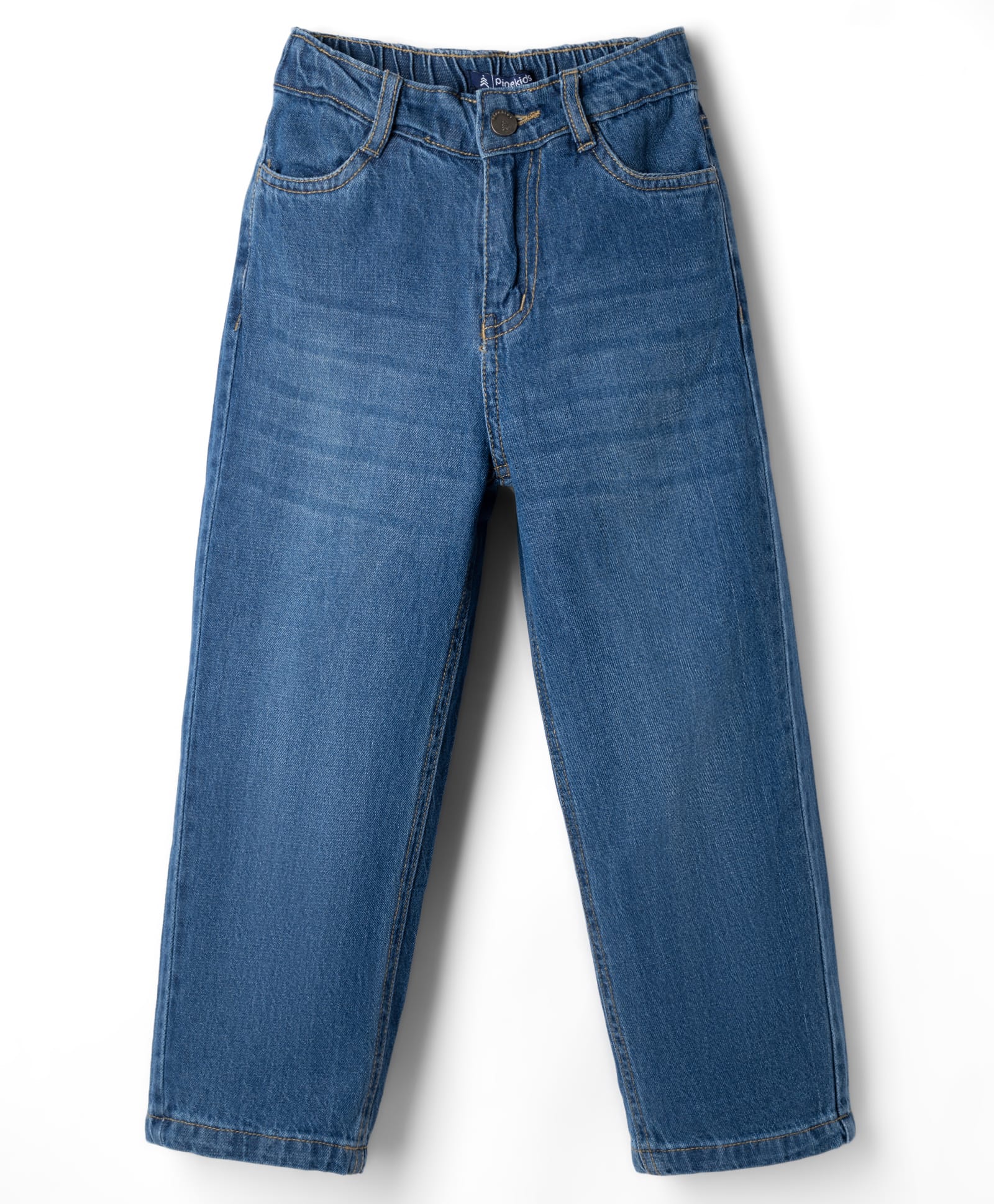 Pine Kids Denim Woven Full Length Washed Jeans - Blue-picture-21