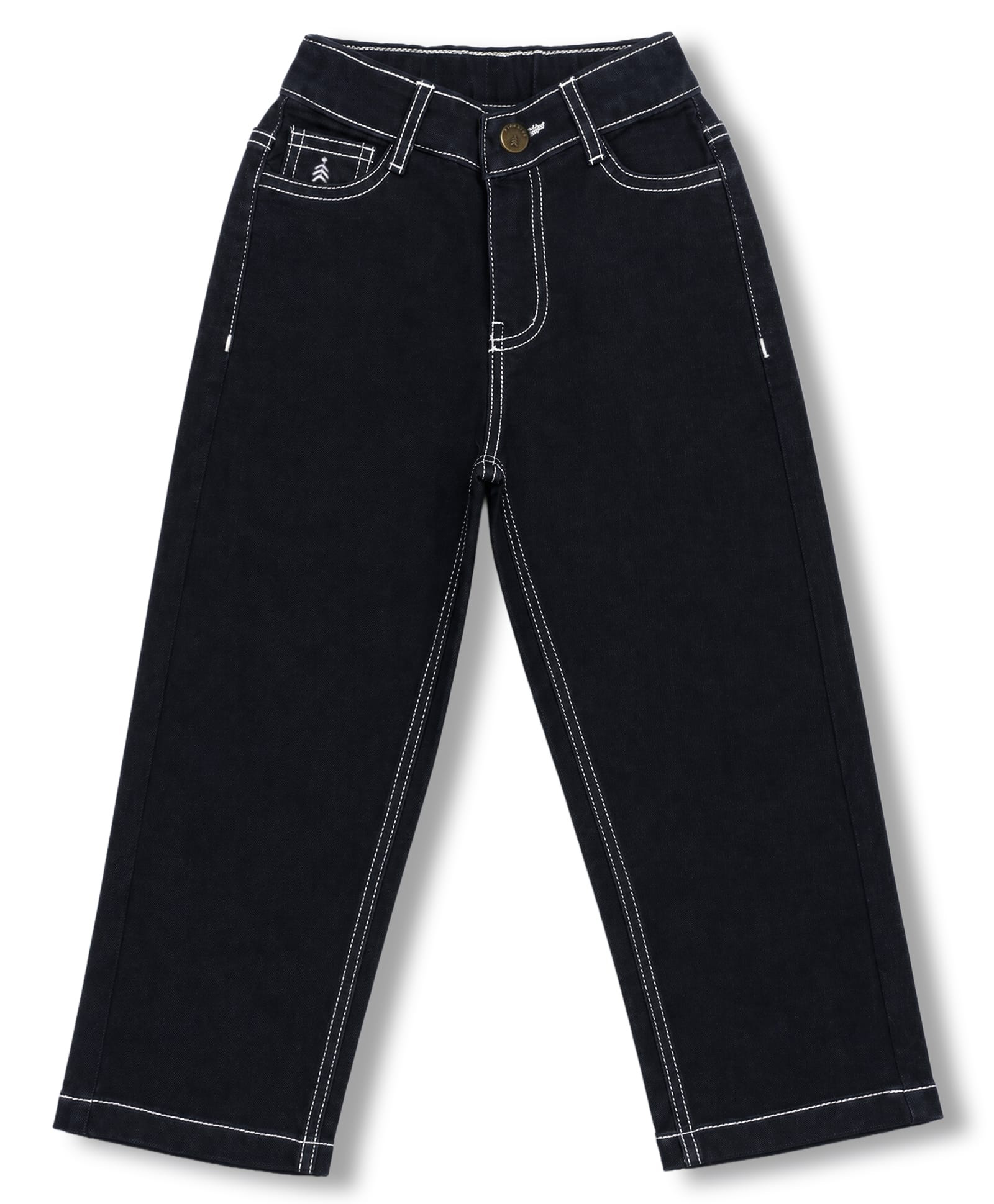 Pine Kids Denim Woven Full Length Jeans - Black-picture-12