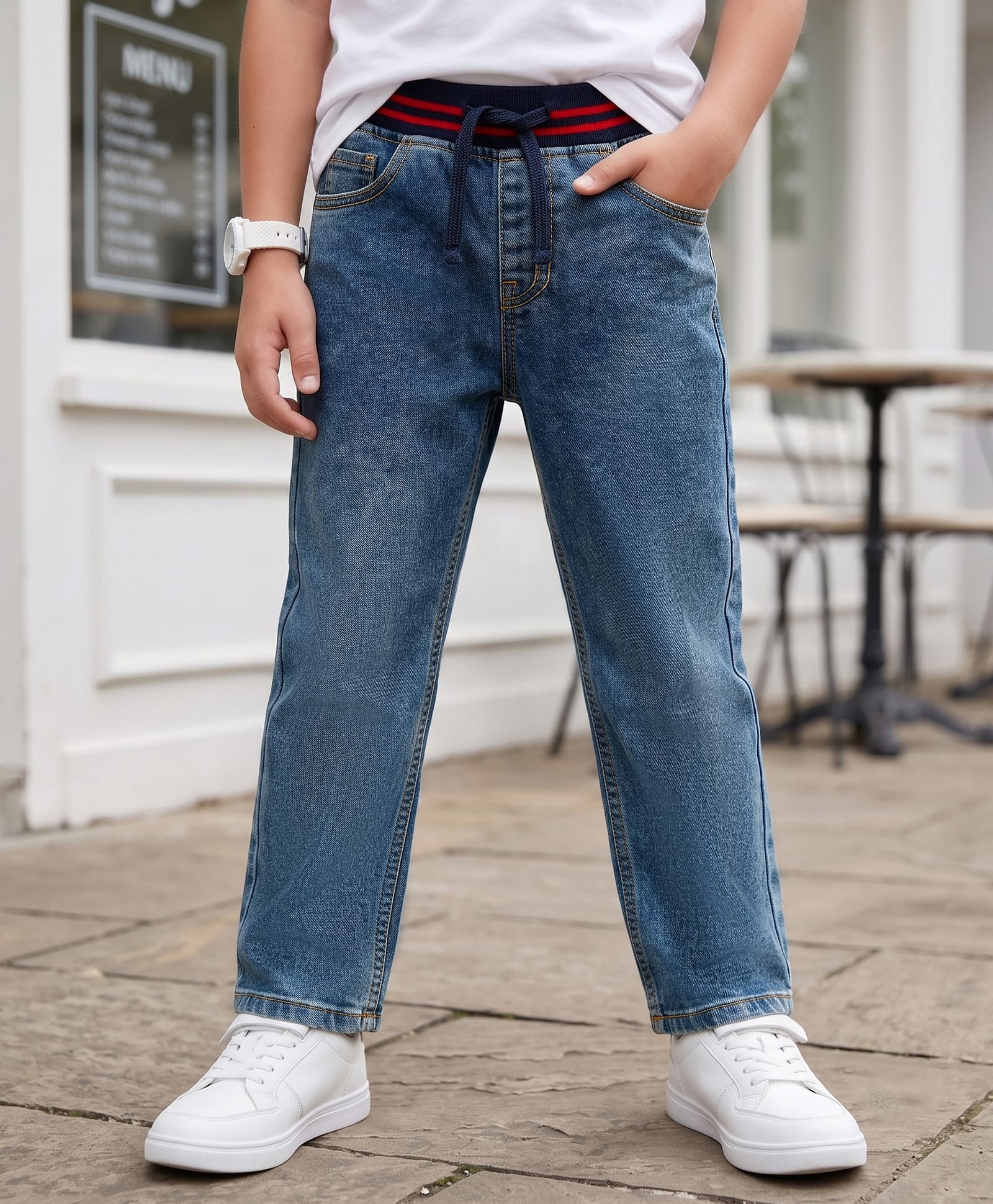 Pine Kids Denim Woven Full Length Jeans - Navy Blue-picture-39