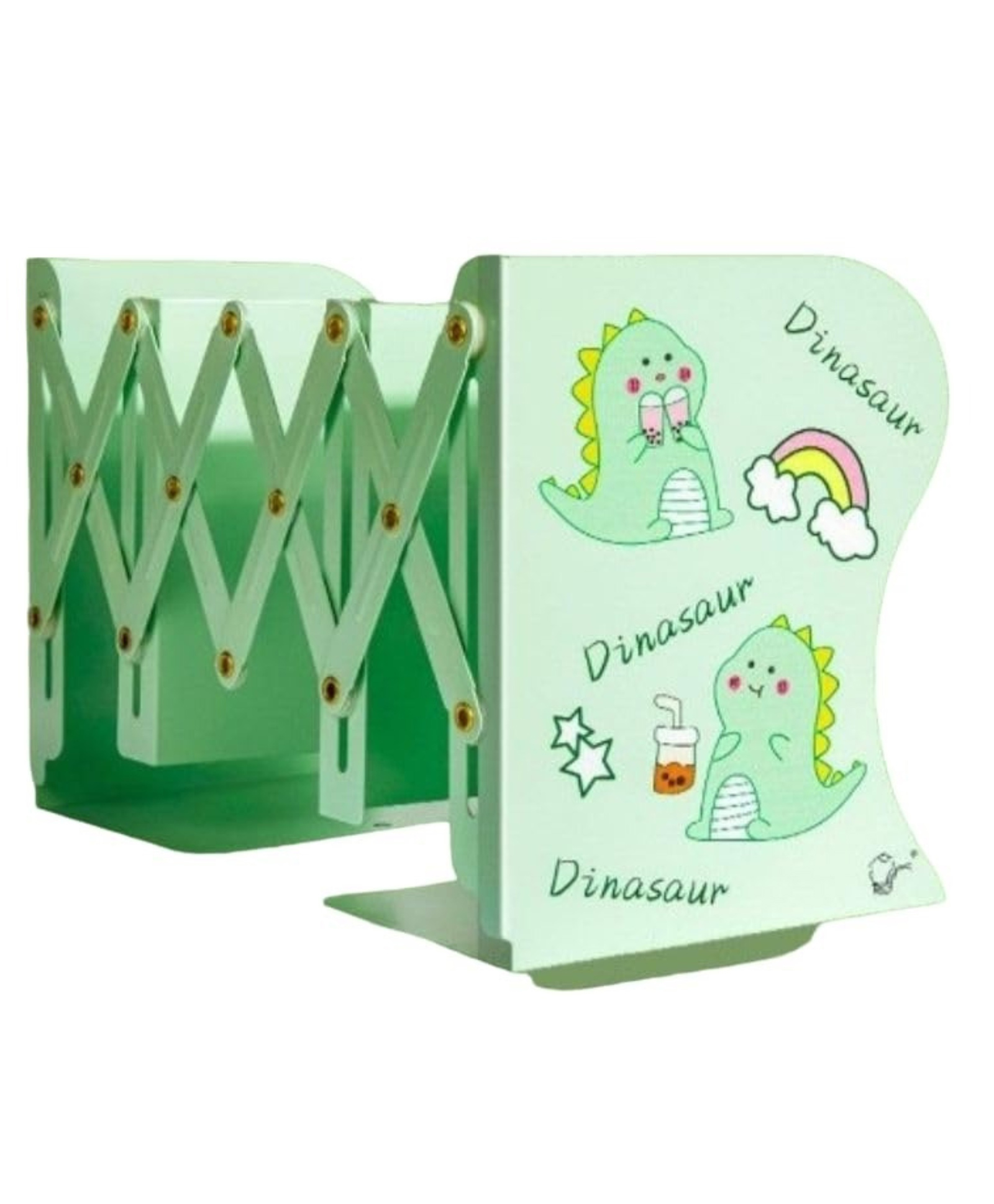 YAMAMA Dino Theme Book Organizer For Boys & Girls | Expandable Adjustable Metal Book Stand | Book Rack for Kids | File Folder Organizer - Dino-image-14