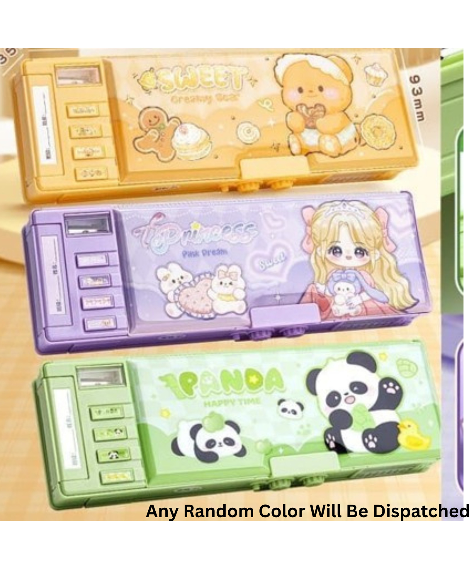 Yamama Kids Pencil Box with Dual Password Lock, Double Side Opening Compass Box for Boys & Girls, Multi-Functional Compass Box for School Age 3+ (Random Model will be Dispatched)-picture-35