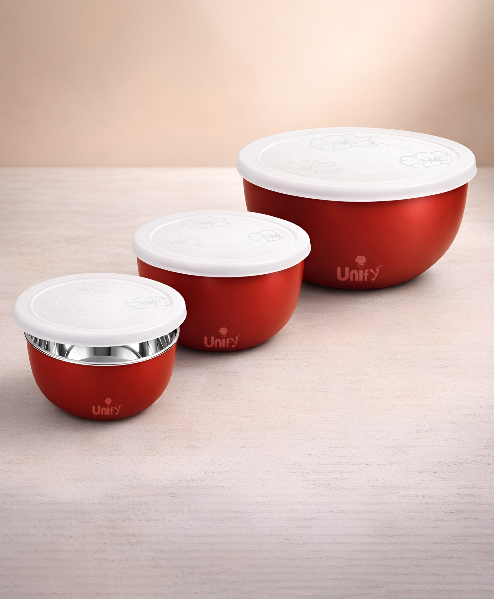 Unify 3 Pieces Stainless Steel Bowl Set with Lid (1100ml, 750ml, 550ml) | Food Grade Steel Mixing & Storage Bowls | Multipurpose Kitchen Container for Dal, Sabzi, Curd & Leftovers-picture-27
