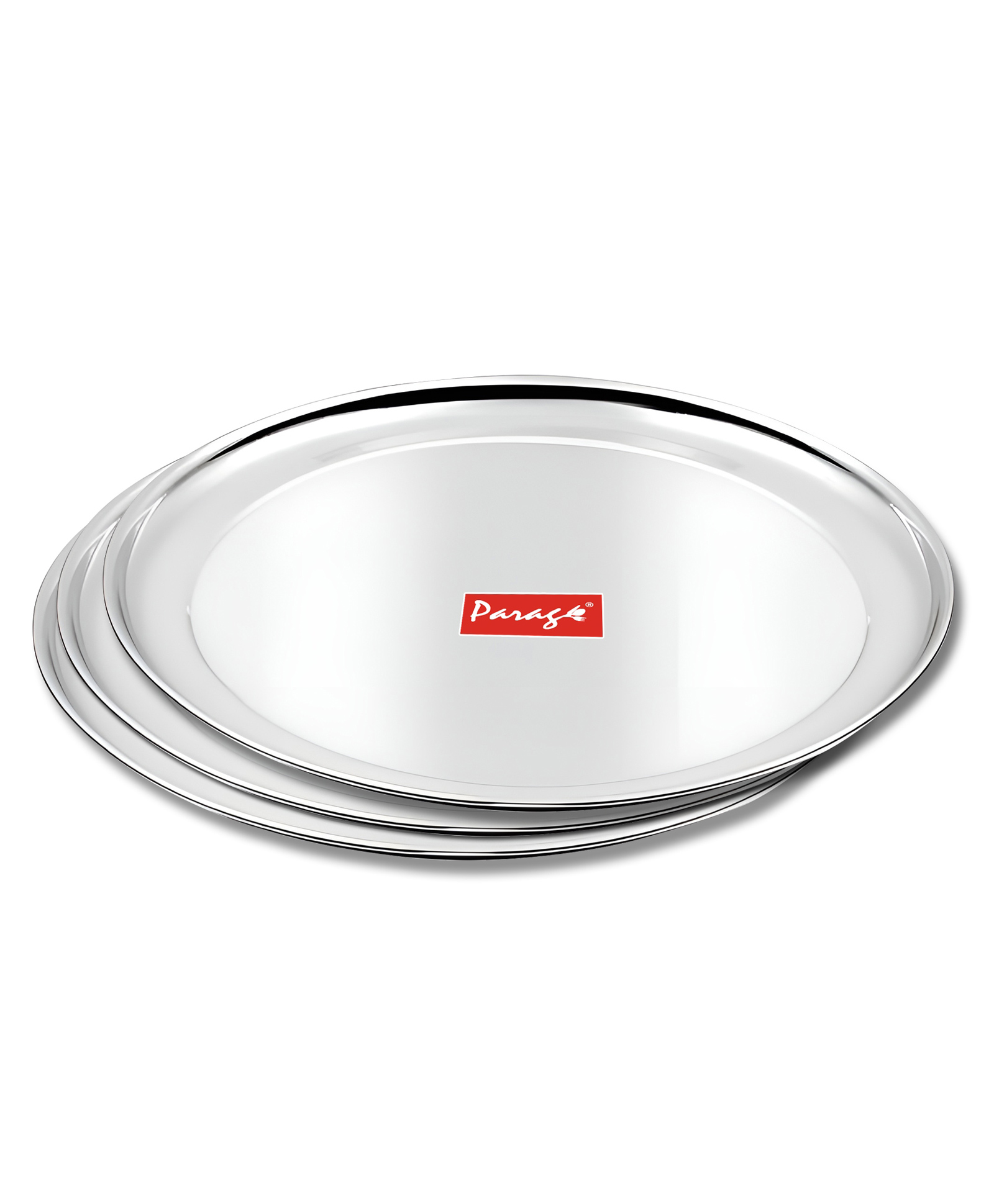 Parage 3 Pieces Stainless Steel Plate Set | 9-Inch Heavy-Gauge, Food-Grade, Rust-Proof Round Plates for Snacks, Dessert, Breakfast & Chapati | Durable and Easy to Clean-image-3