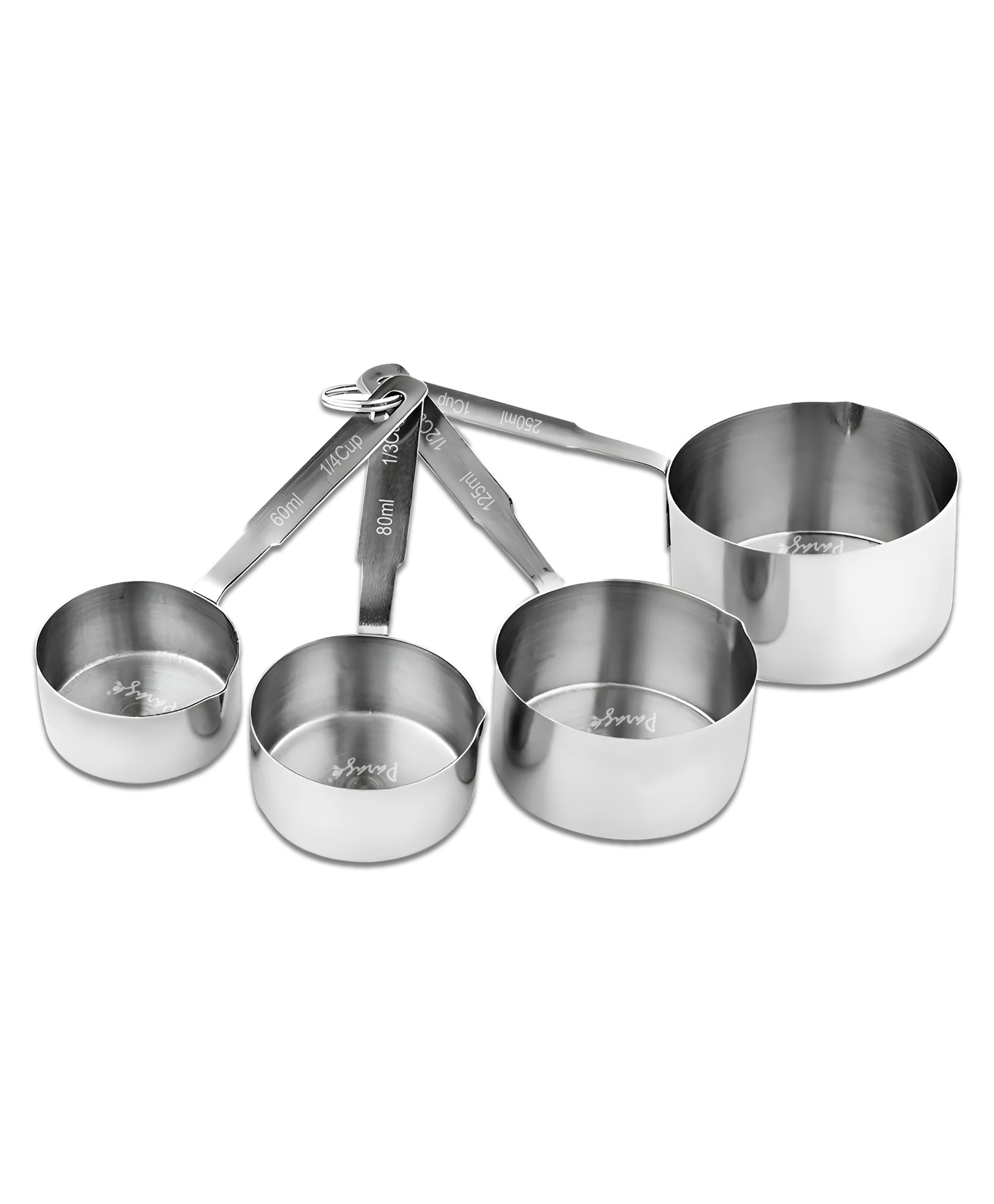 Parage 4 Pieces Stainless Steel Measuring Cups for Dry or Liquid/Kitchen Gadgets/Cooking & Baking/Stackable Professional Measuring Cup Set with Measurement Handles Set of 4-picture-40