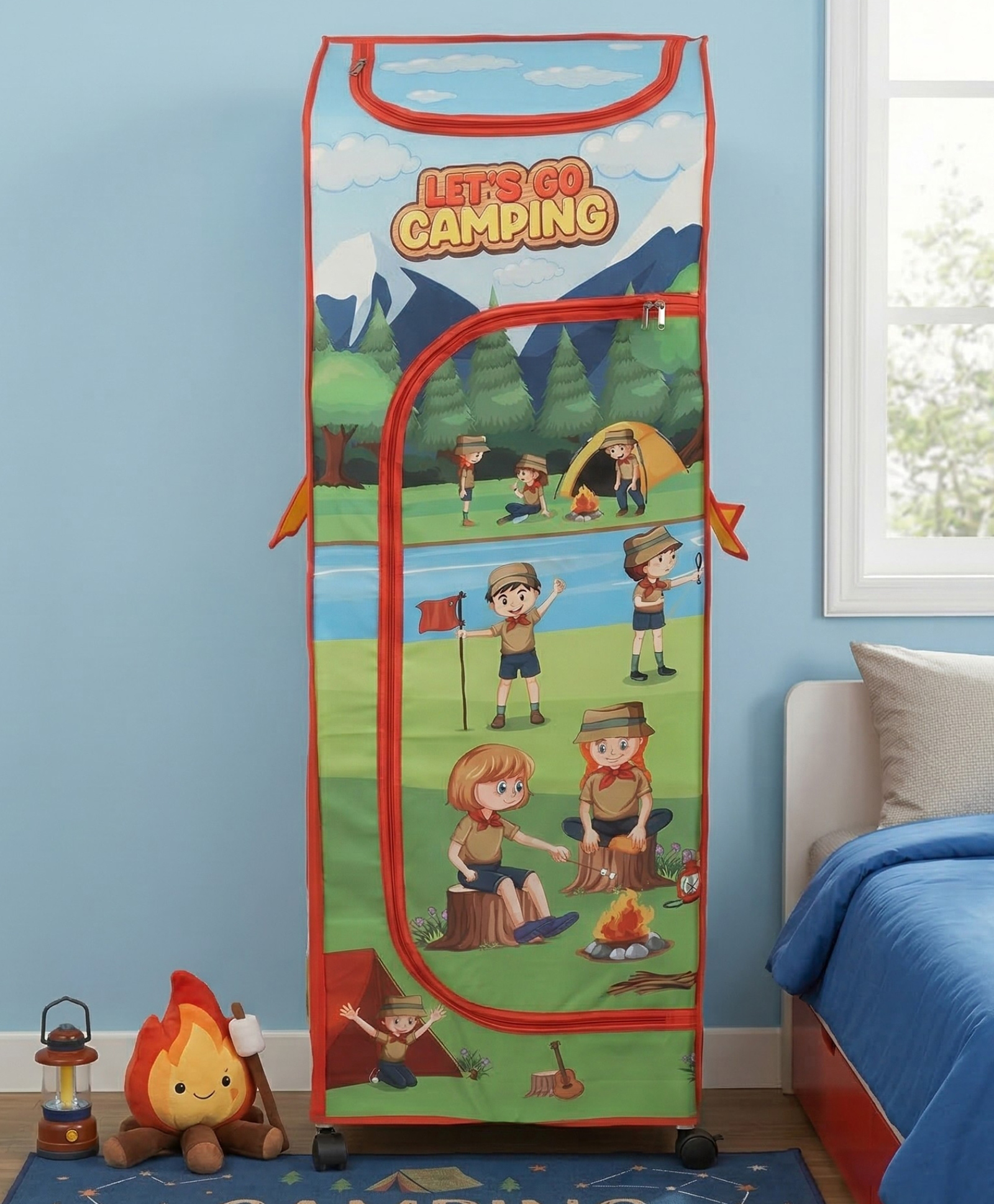 KUDOS Wonder Cub Foldable Kids Wardrobe 6 Shelves Camping-image-33