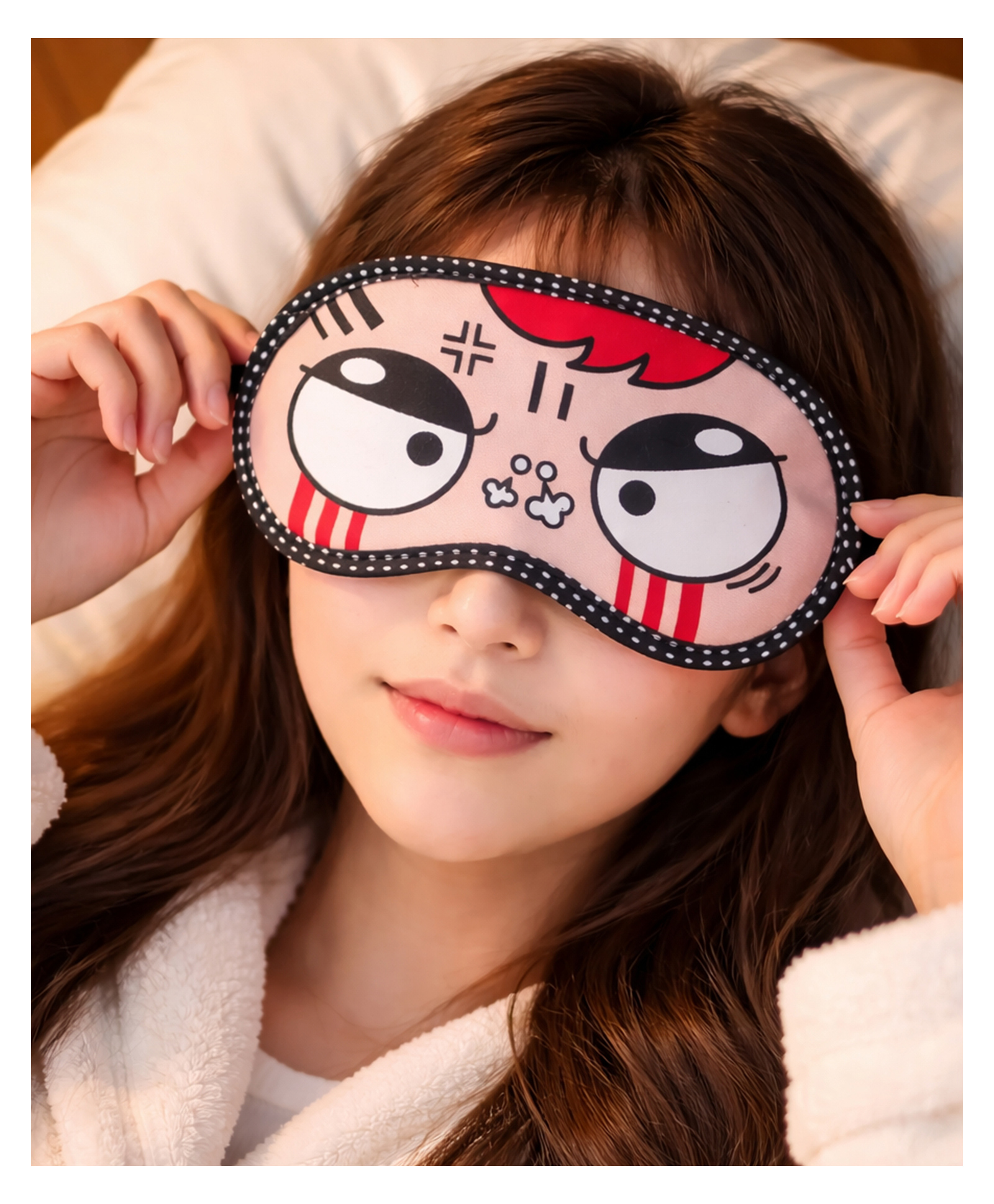 Jenna Angry Design Sleeping Eye Mask For Travel & Night Sleep - Red-image-45