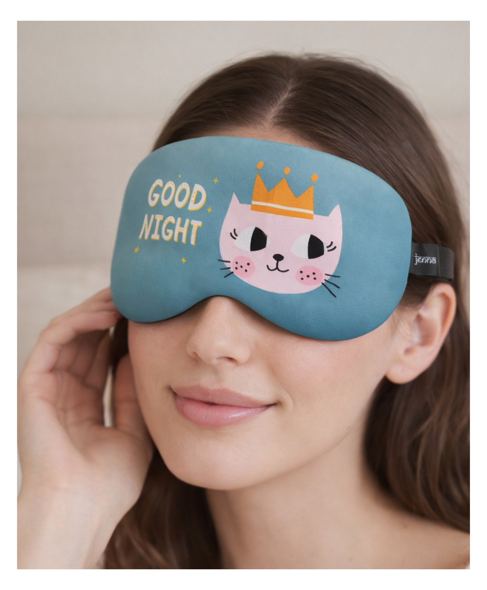 Jenna Crown Cat Design Sleeping Eye Mask Lightweight Soft Eye Cover for Travel & Night Sleep - Sky Blue-image-35