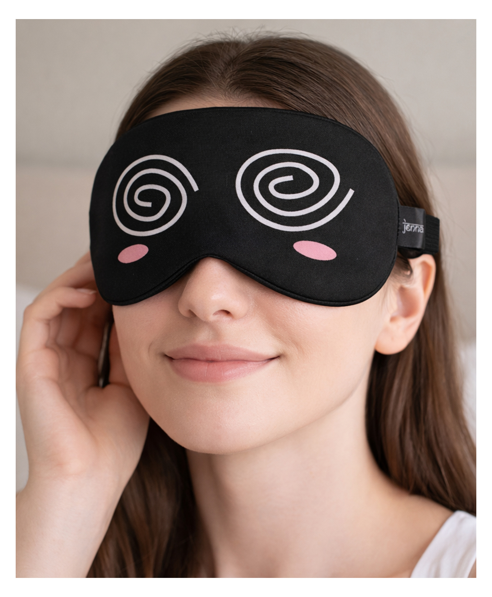 Jenna Hypnotic Eyes Design Sleeping Eye Mask Lightweight Soft Eye Cover for Travel & Night Sleep - Black-image-47