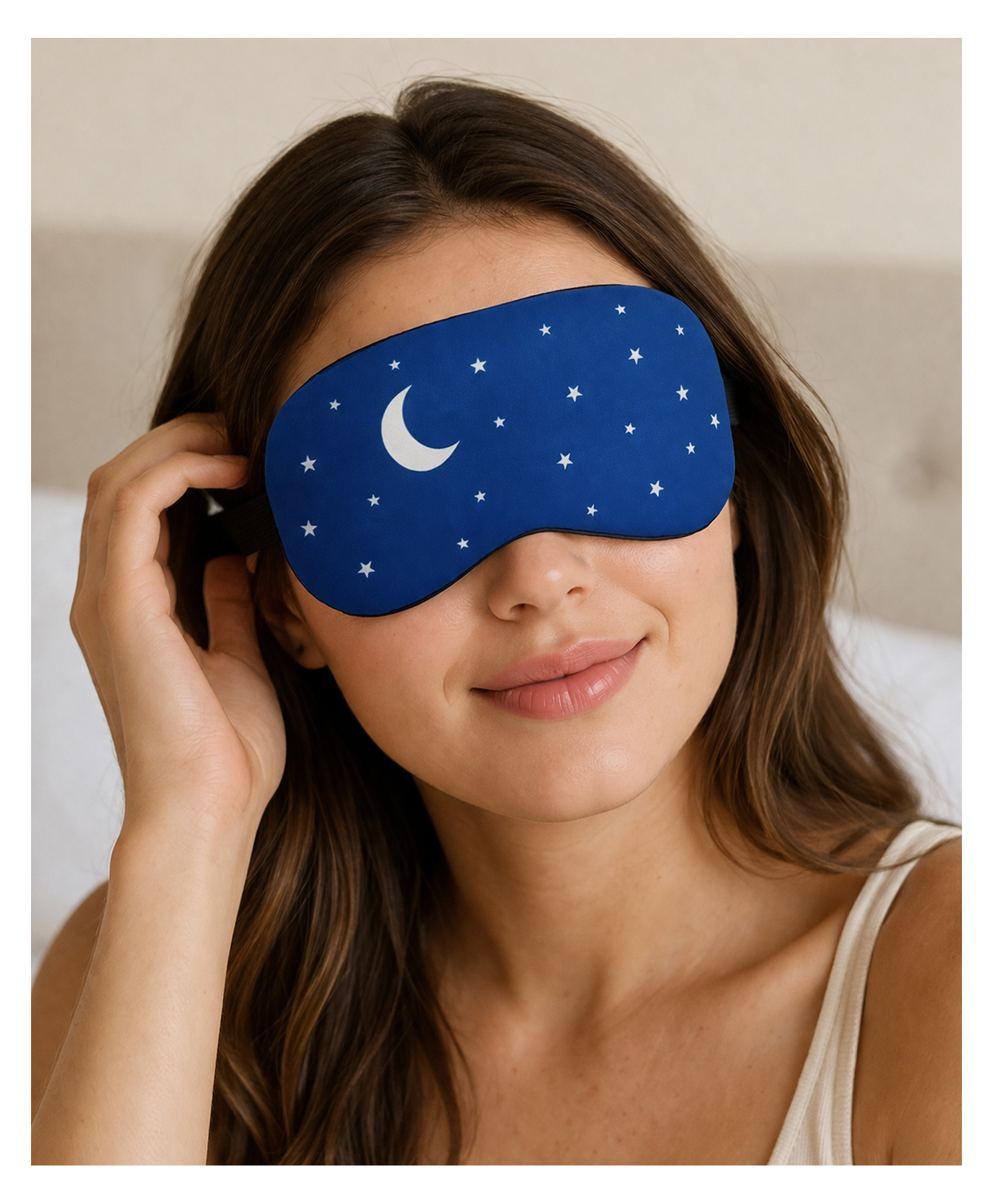Jenna Moon & Stars Design Sleeping Eye Mask Lightweight Soft Eye Cover for Travel & Night Sleep - Blue-image-16