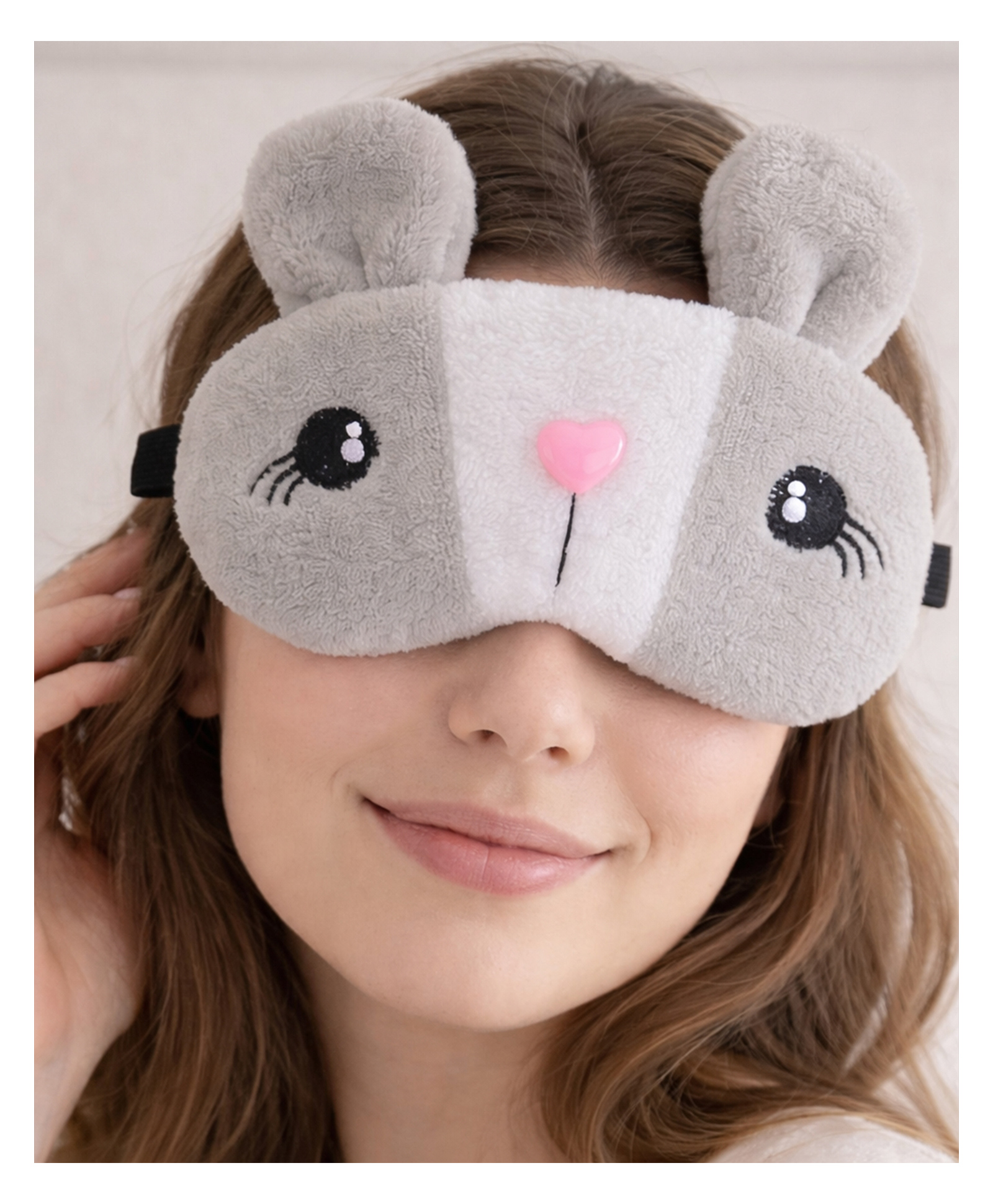 Jenna Bunny Design Sleeping Eye Mask Lightweight Soft Eye Cover for Travel & Night Sleep - Grey-image-36