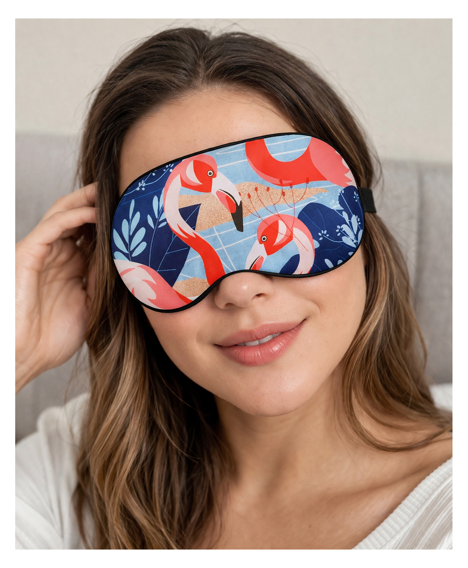 Jenna Flamingo Print Sleeping Eye Mask Lightweight Soft Eye Cover for Travel & Night Sleep - Multicolor-image-34