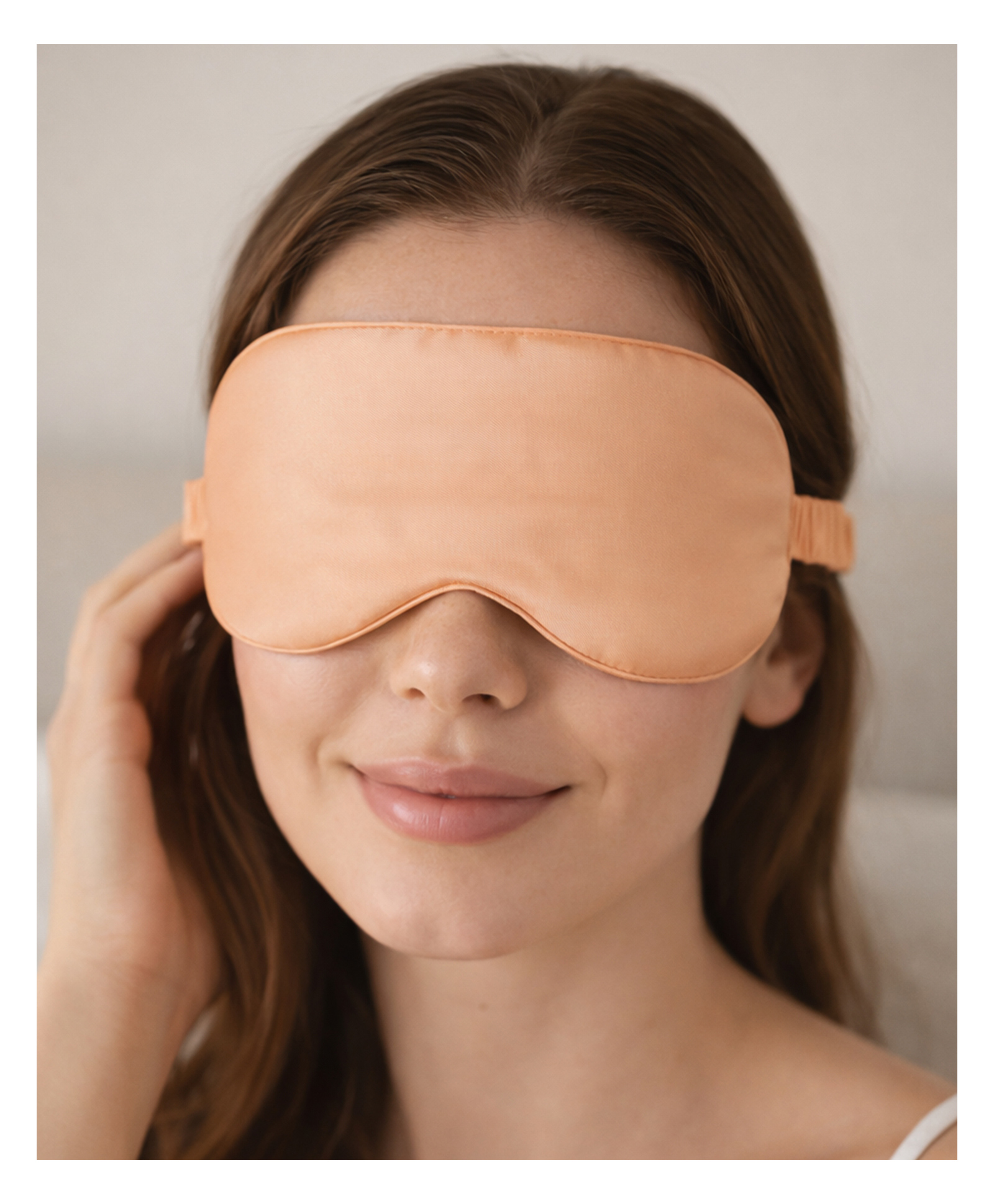Jenna Plain Sleeping Eye Mask Soft Comfortable Sleeping Mask for Men & Women - Light Orange-image-46