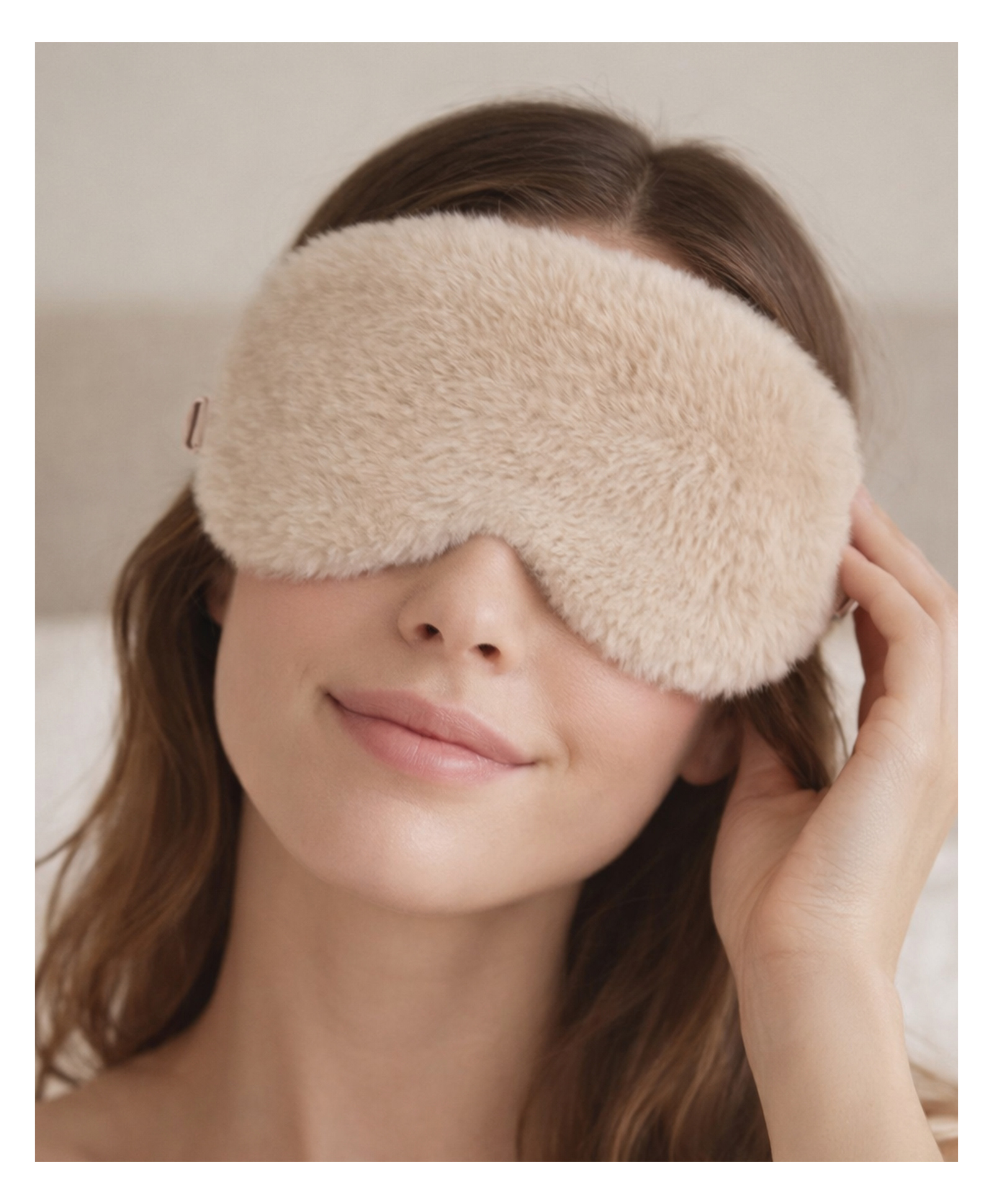 Jenna Fluffy Fur Sleeping Eye Mask Cozy Soft Eye Cover for Travel & Night Sleep - Cream-image-37