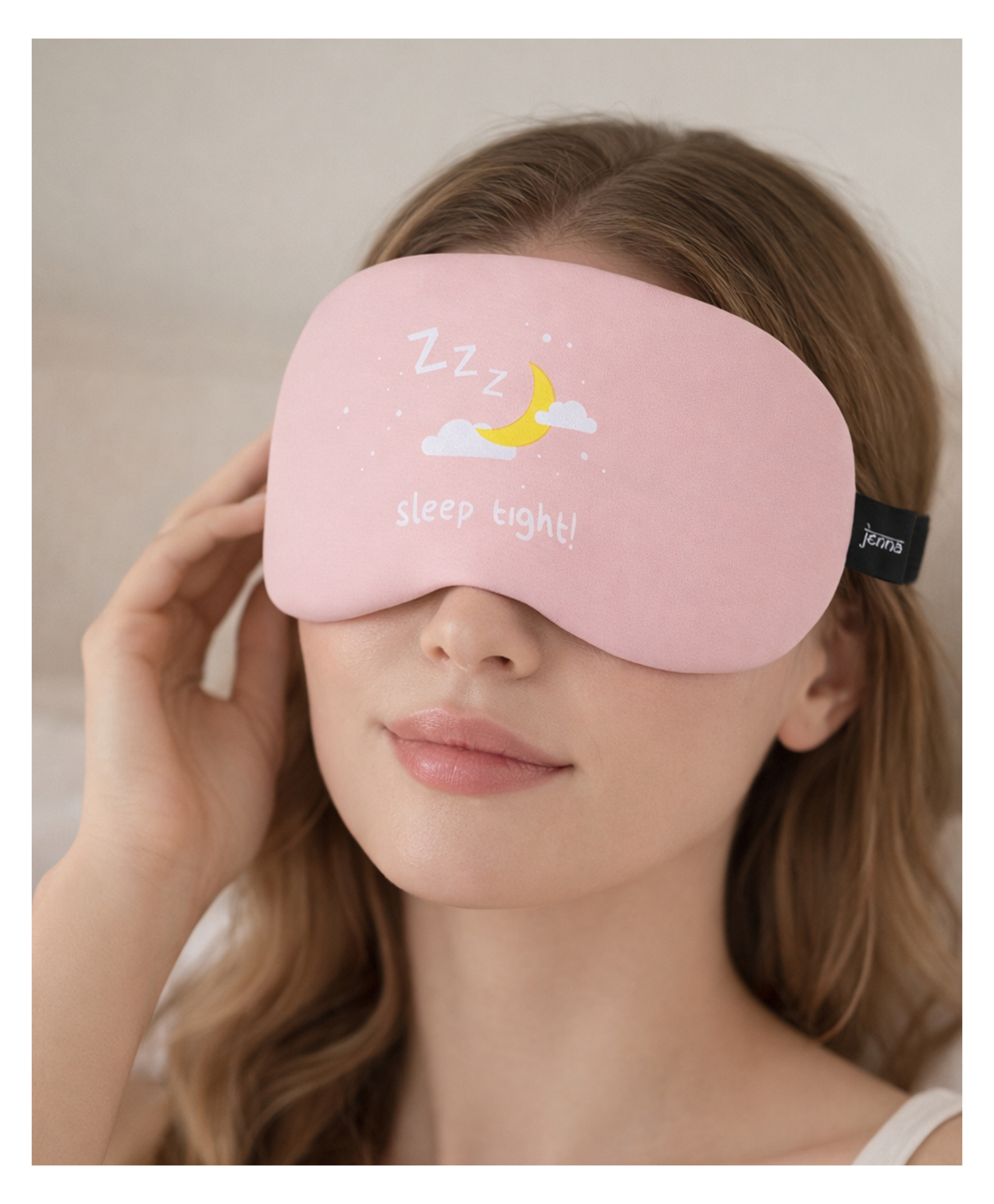 Jenna Faux Fur Sleeping Eye Mask Cozy Soft Eye Cover for Travel & Night Sleep - Baby Pink-image-38