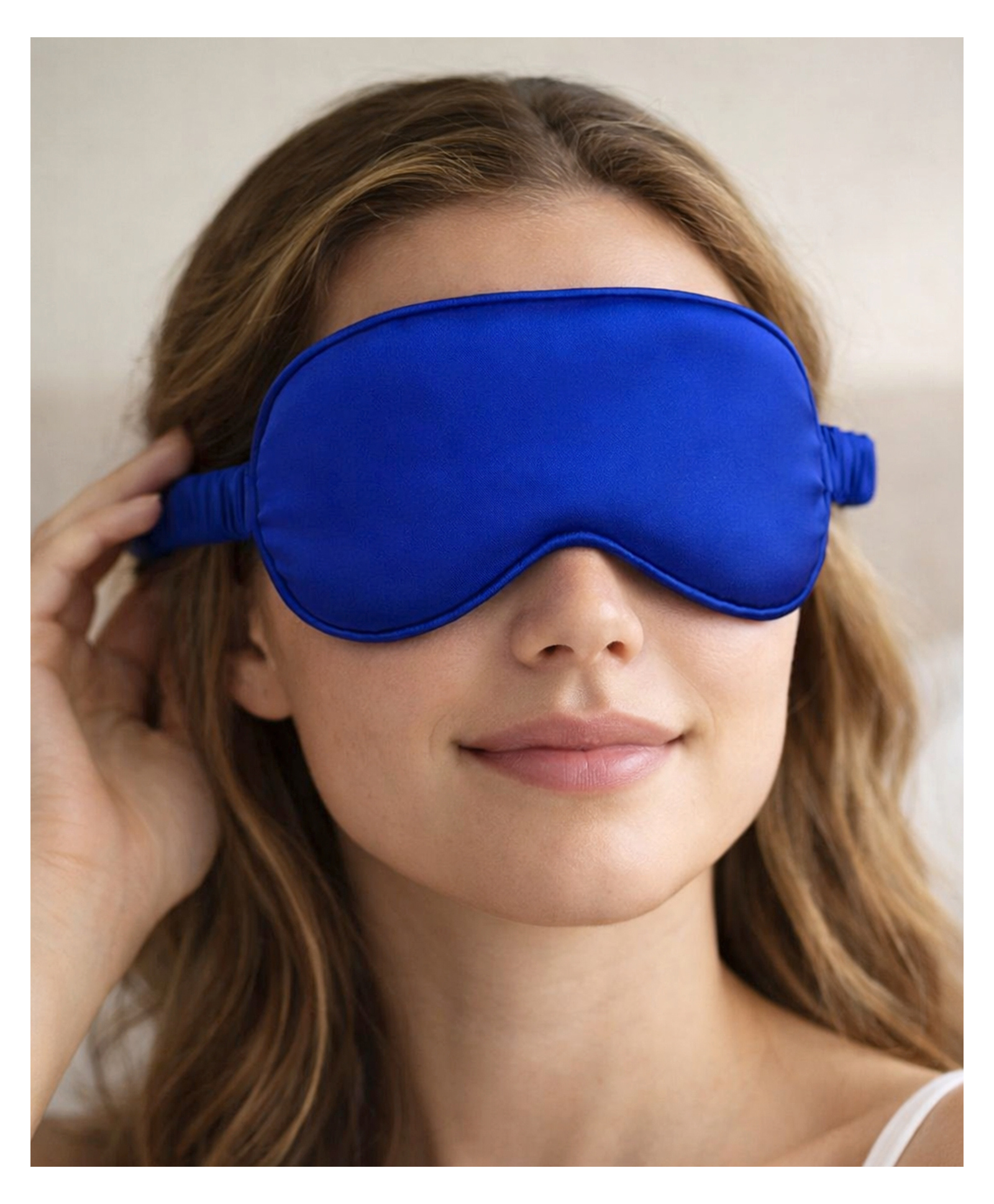 Jenna Plain Satin Sleeping Eye Mask Lightweight Soft Eye Cover for Travel & Night Sleep - Blue-image-36