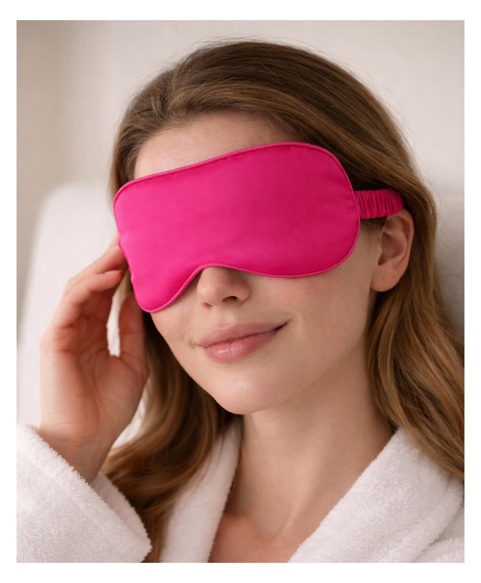 Jenna Satin Sleeping Eye Mask Lightweight Soft Eye Cover for Travel & Night Sleep - Pink-image-37