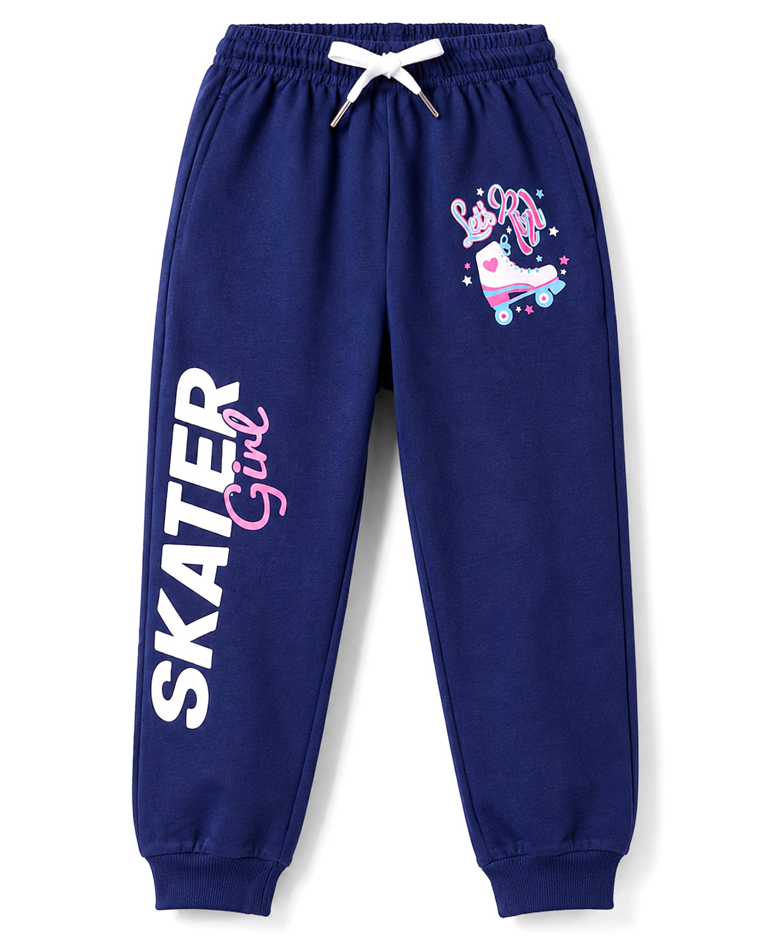 Smarty Girls Looper Knit Full Length Text Printed Lounge Pant - Navy Blue-picture-34