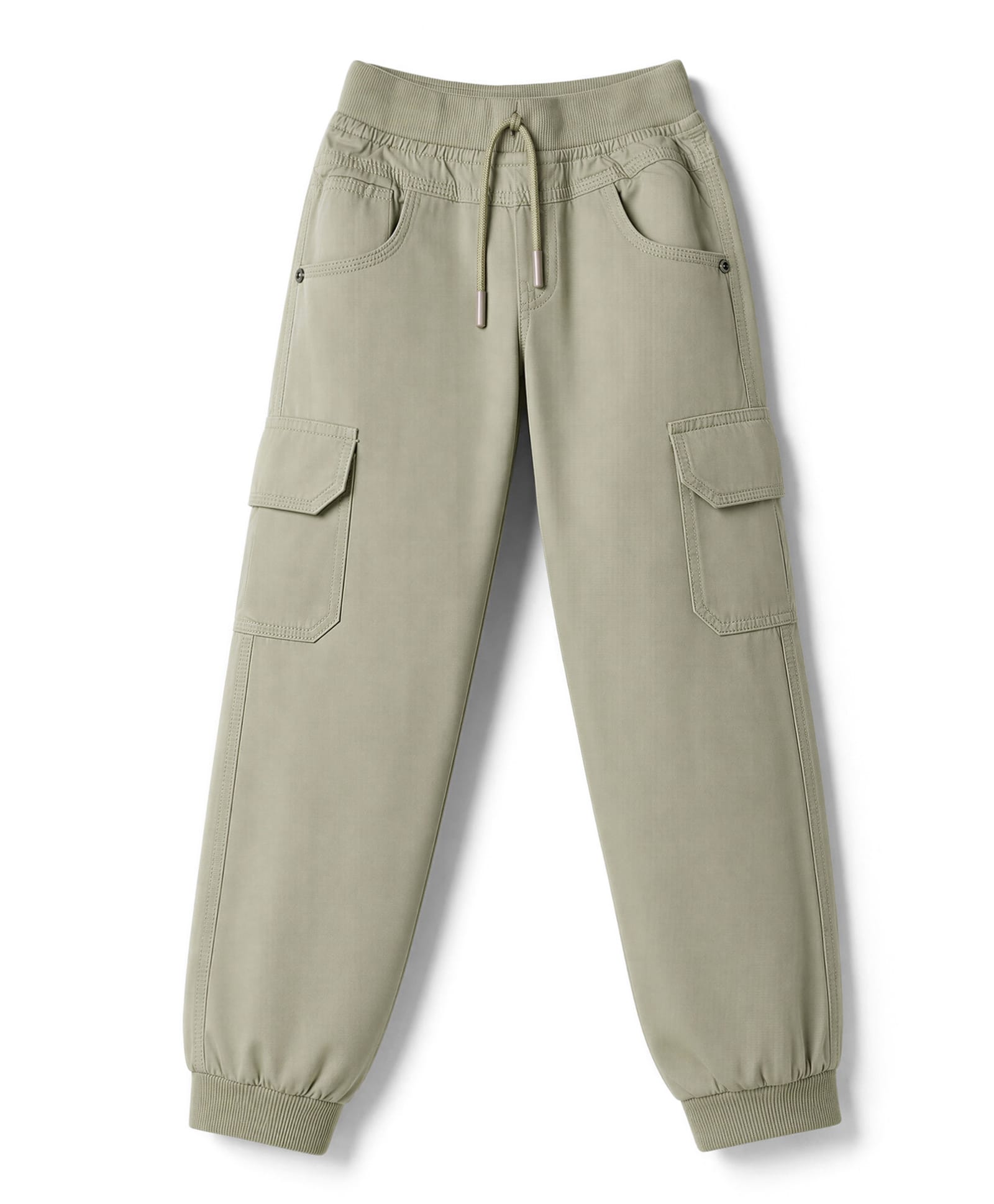 Olio Kids Knitted Full Length Lounge Pant With Cargo Pockets - Olive Green-image-9