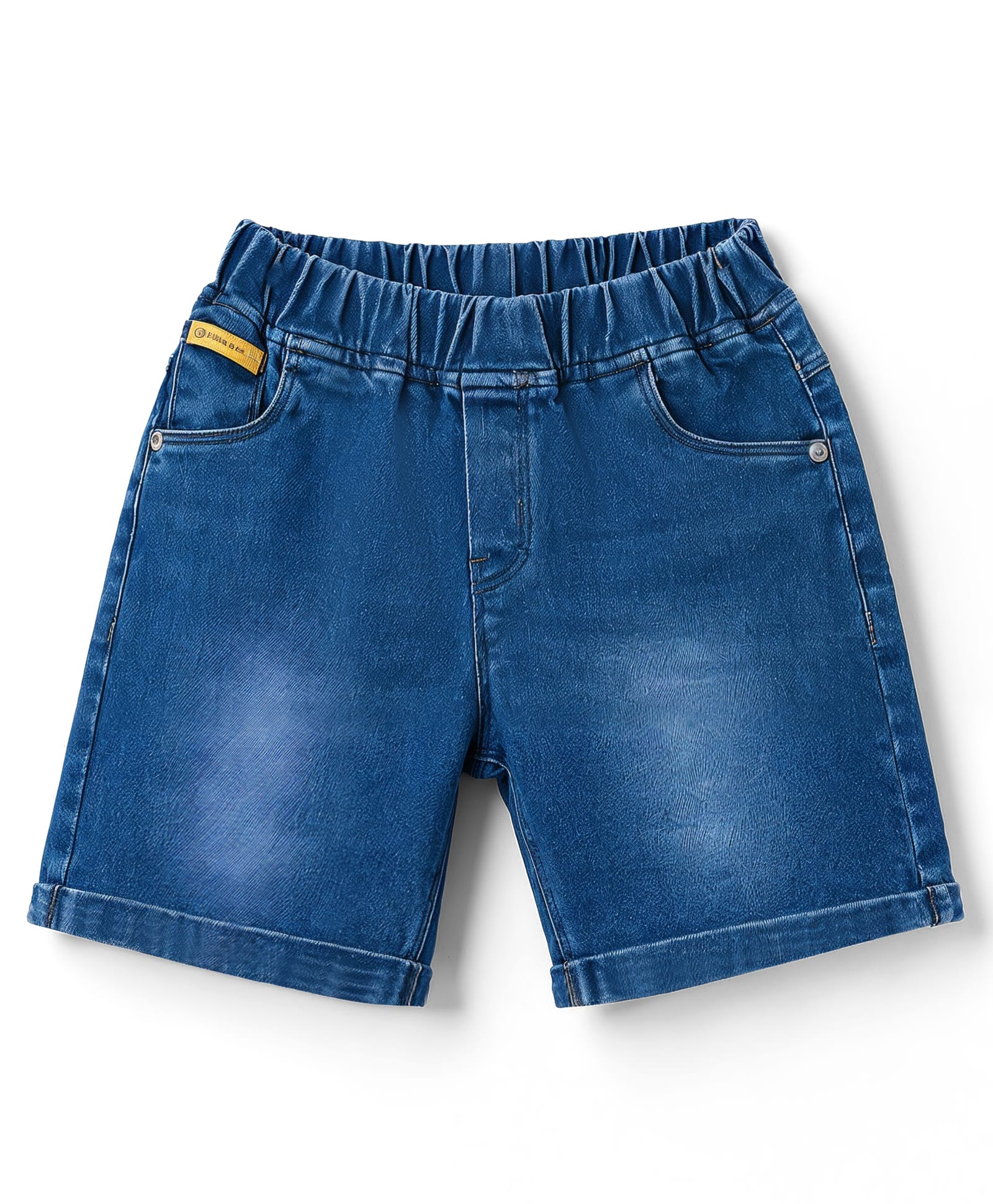 Olio Kids Denim Knit Above Knee Length Shorts - Royal Blue-picture-25