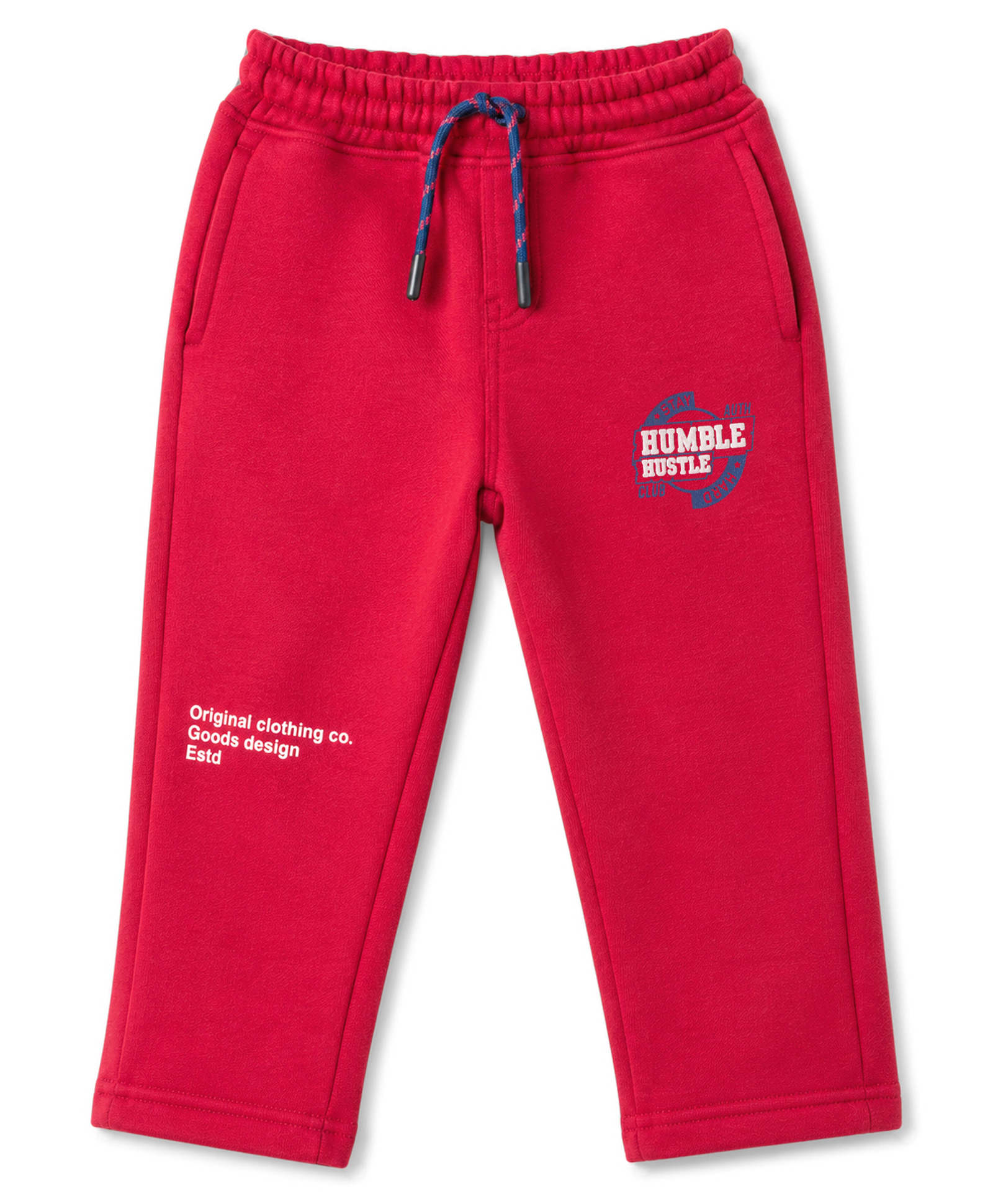 Olio Kids Knitted Full Length Lounge Pant With Text Print - Maroon-picture-11