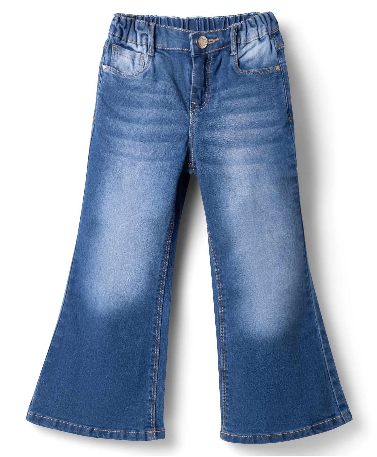 Babyhug Cotton Lycra Denim Full Length Jeans - Blue-picture-26