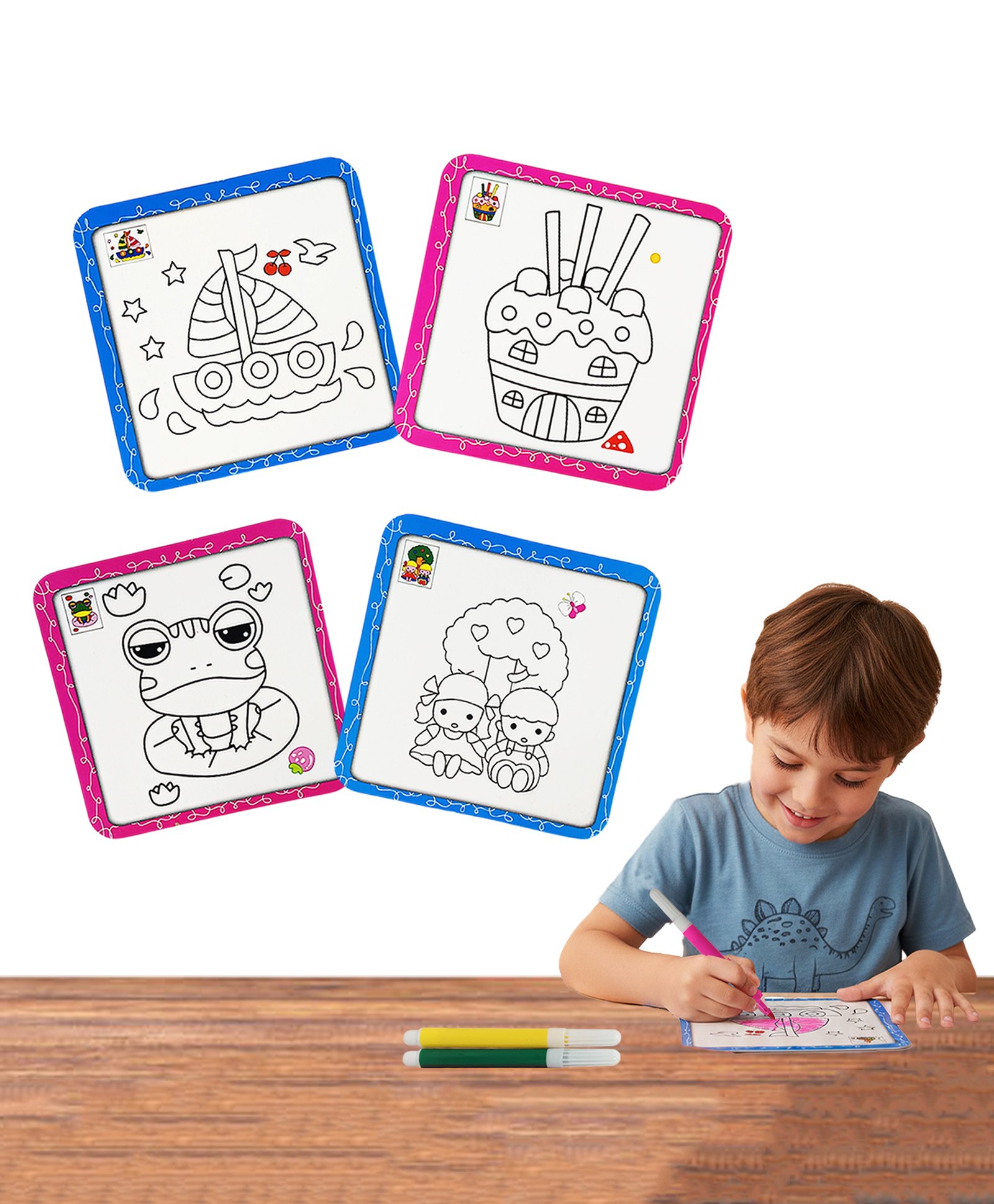 NHR Sketch Coloring and 4 Jigsaw Puzzle with 3 Sketch Colors for Kids-image-11