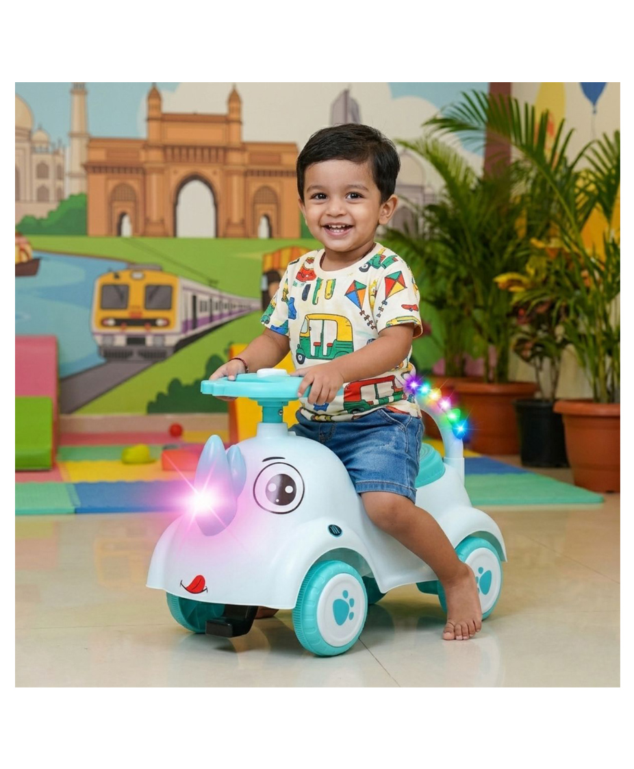 JoyRide Mighty Tusk Rhino Rider Foot-to-Floor Ride-On Toy for Kids Push Car with Music Interactive LED Lights, Music, and Under-Seat Storage.-picture-11
