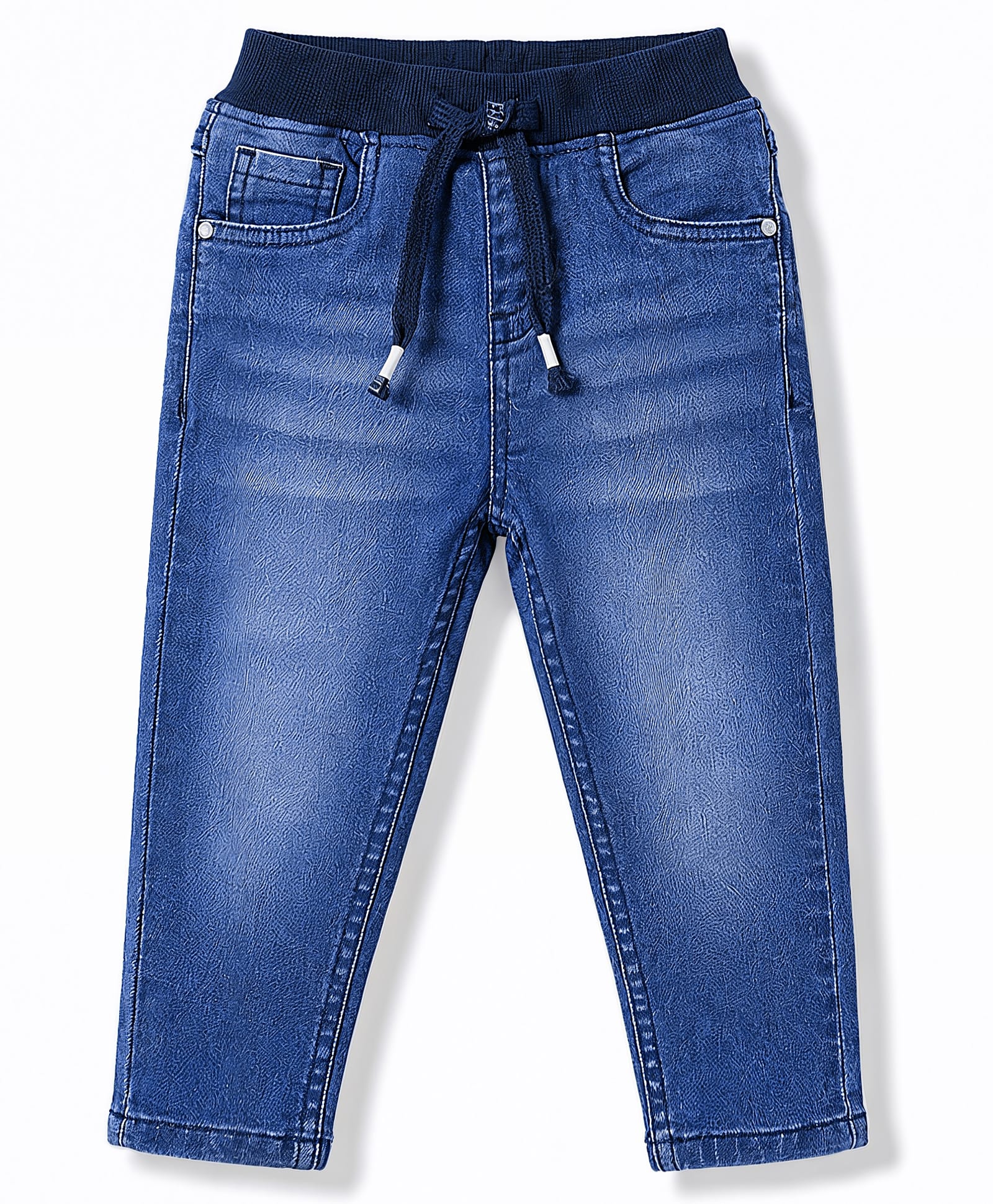 Babyhug Cotton Lycra Denim Washed Jeans With Stretch - Navy Blue-picture-24