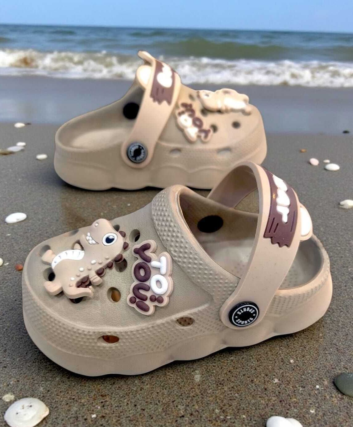 Binos Dinosaur Applique Detailed Perforated Slingback Clogs - Beige-picture-19