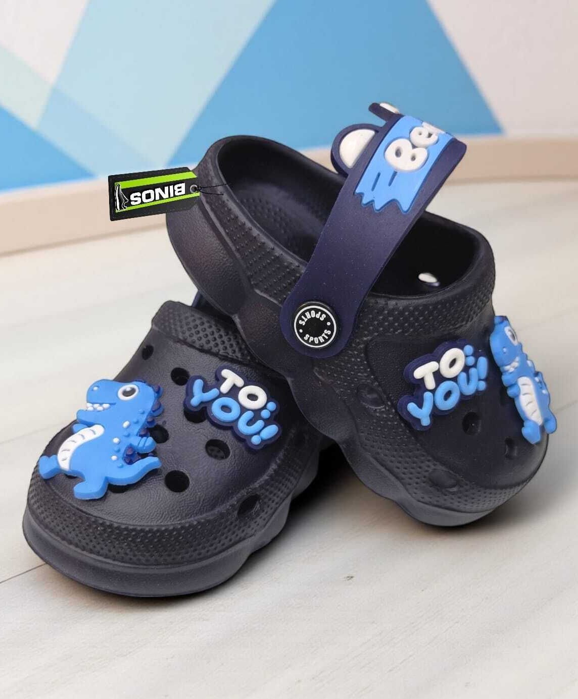 Binos Dinosaur Applique Detailed Perforated Slingback Clogs - Sky Blue-picture-28