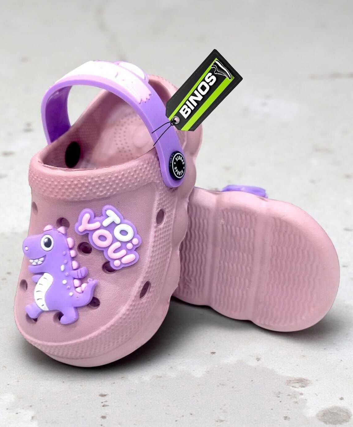 Binos Dinosaur Applique Detailed Perforated Slingback Clogs - Mauve-picture-26