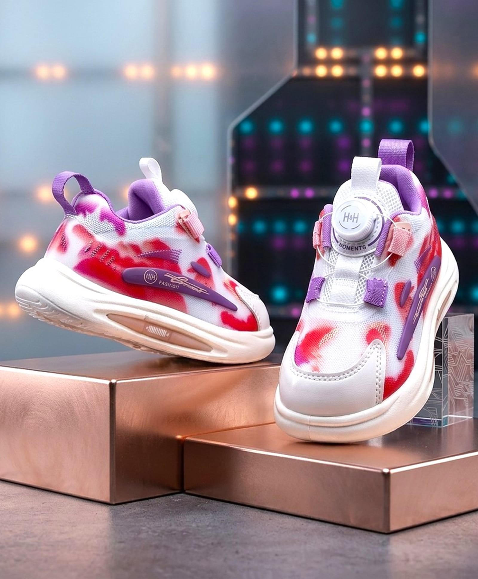 Binos Abstract Printed Boa Closure Shoes - Pink-image-42