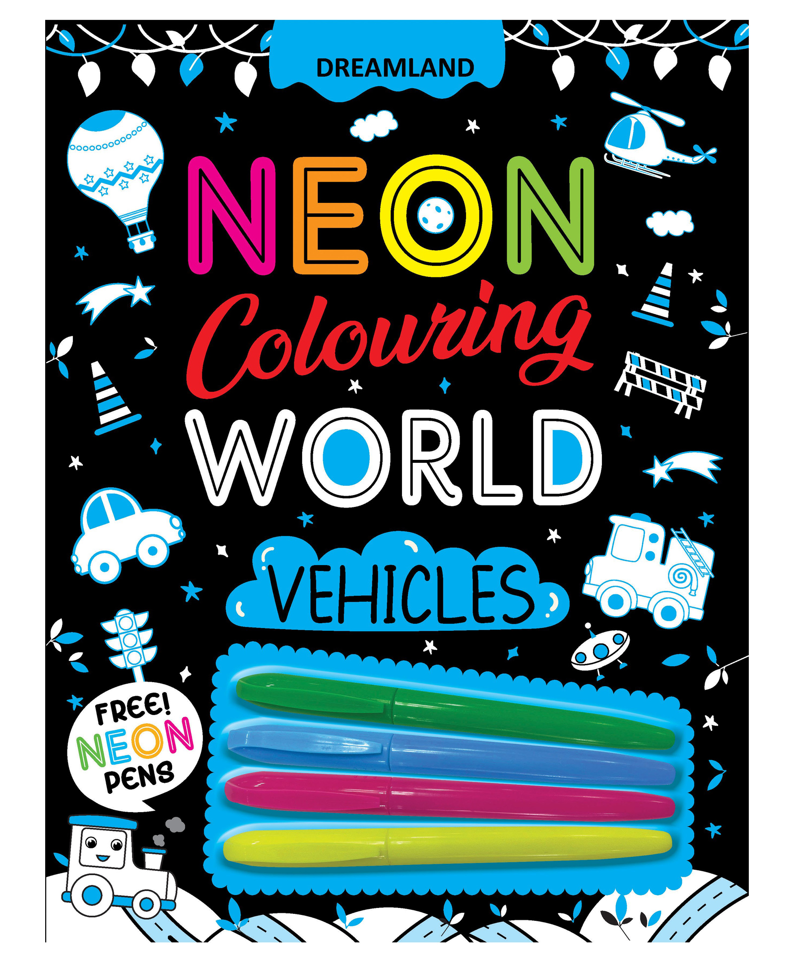 Neon Colouring World Vehicles for Kids Age 4 to 7 Fun and Creative Colouring Activity with Neon Pens | Educational and Engaging Art Book to Develop Creativity, Focus, and Fine Motor Skills - English-image-10